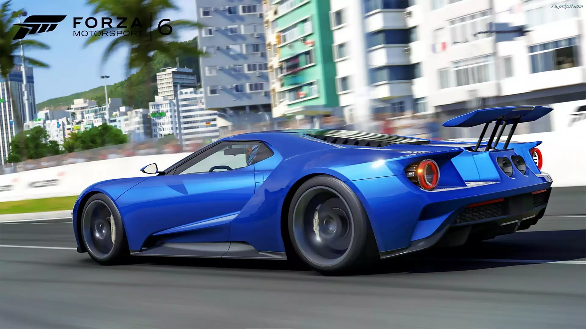 Forza Motorsport 6, Gra, Niebieski, Tył, Ford GT, Bok