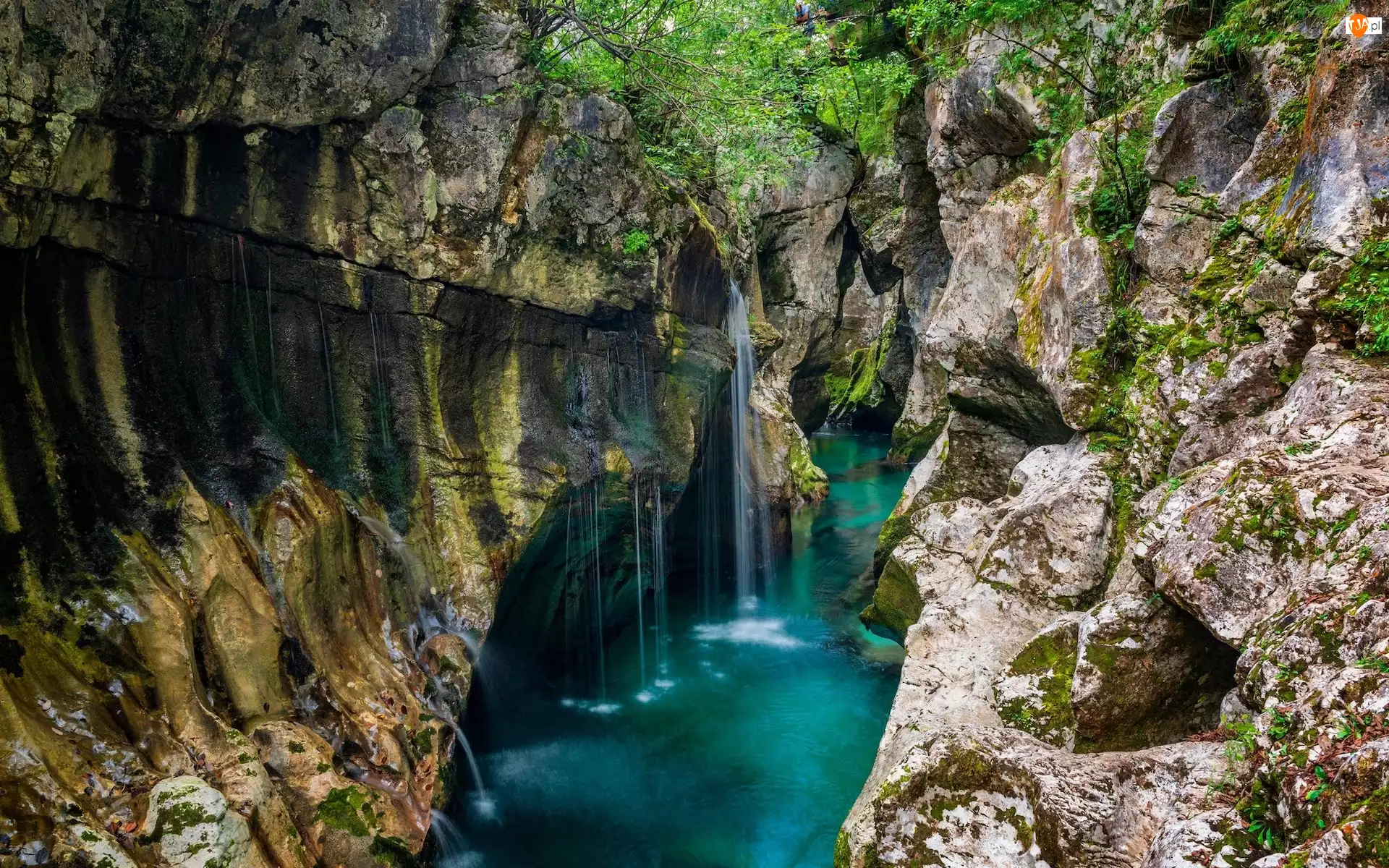 Wąwóz, Słowenia, Rzeka Socza, Triglavski Park Narodowy, Skały
