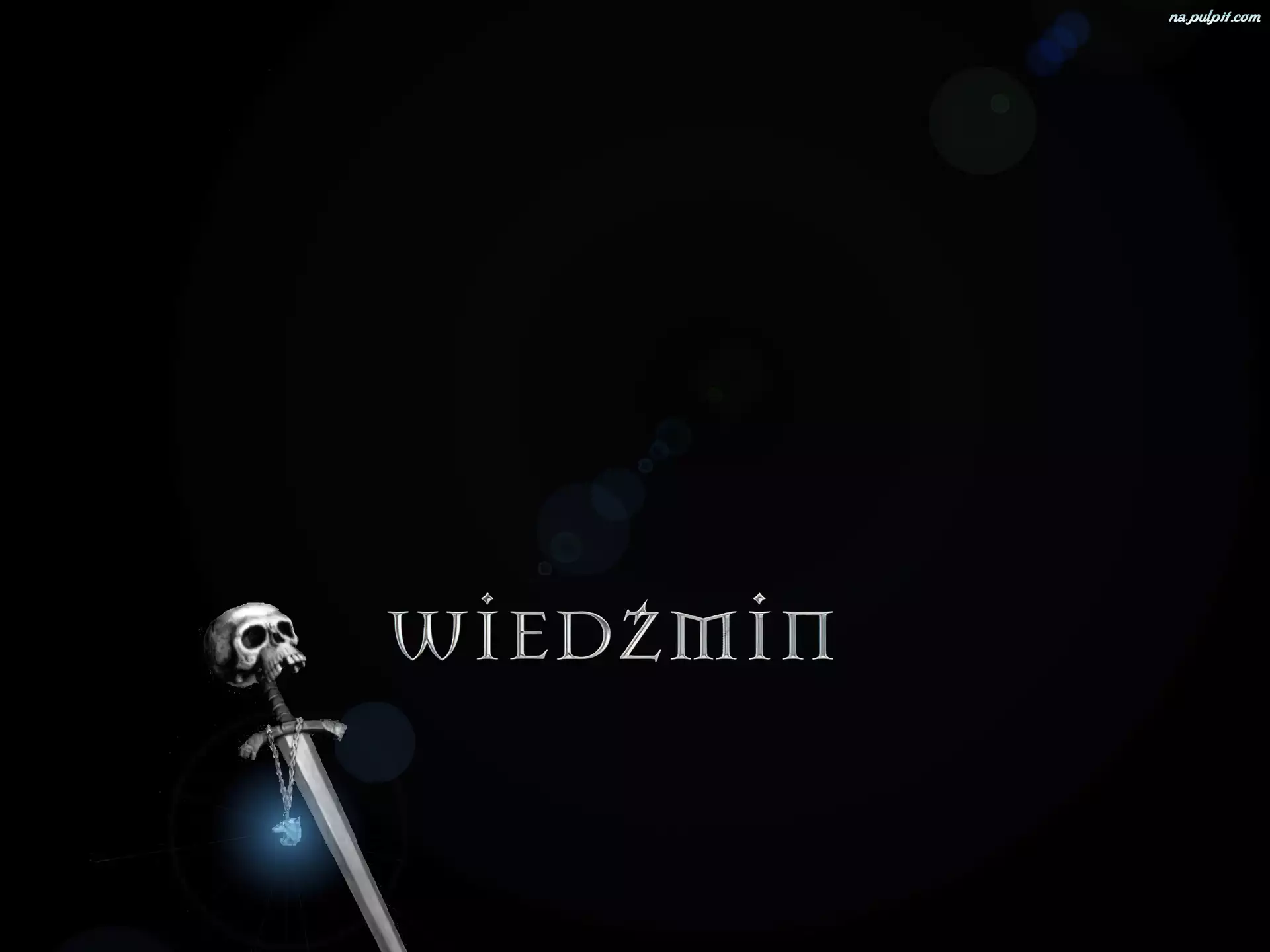 The Witcher, czaszka, miecz, amulet