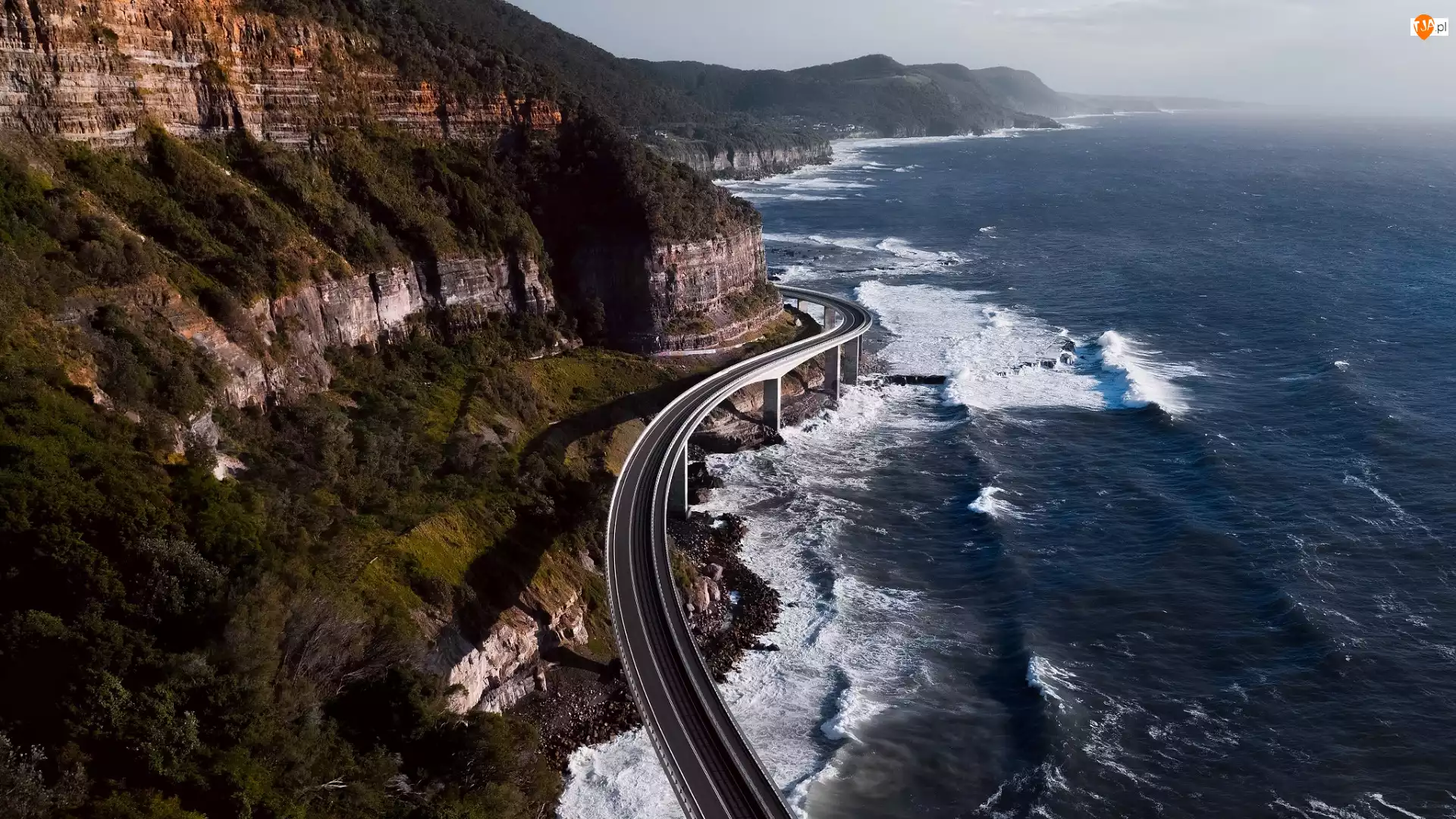 Klif, Wybrzeże, Góry, Nowa Południowa Walia, Most, Morze, Australia, Sea Cliff Bridge