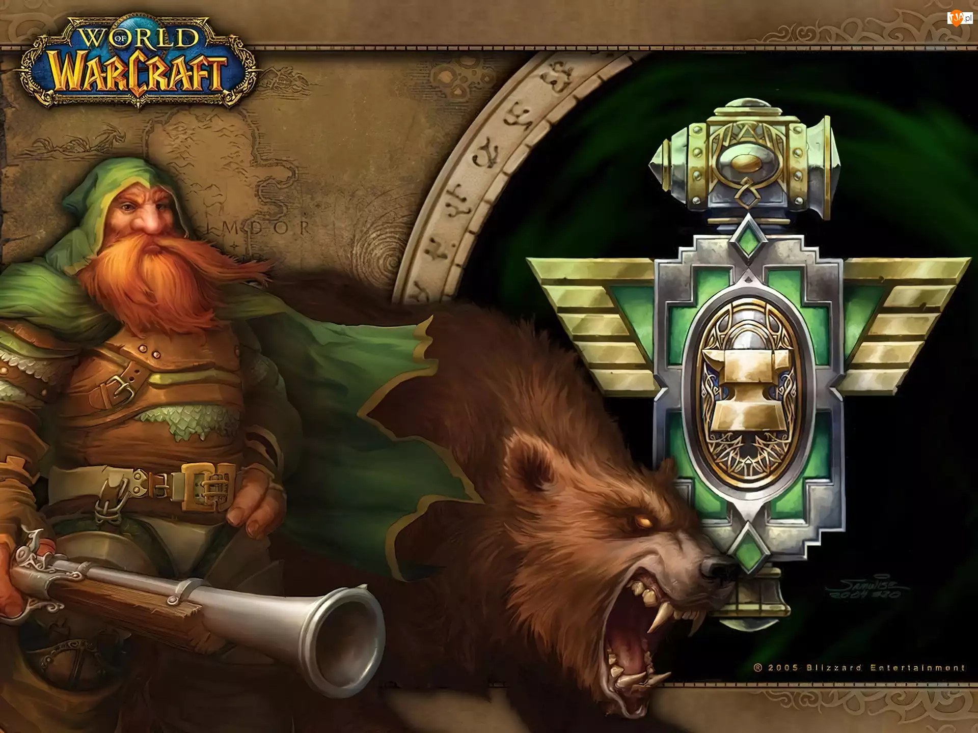 fant World Of Warcraft, krasnolud, niedźwiedź, fantasy