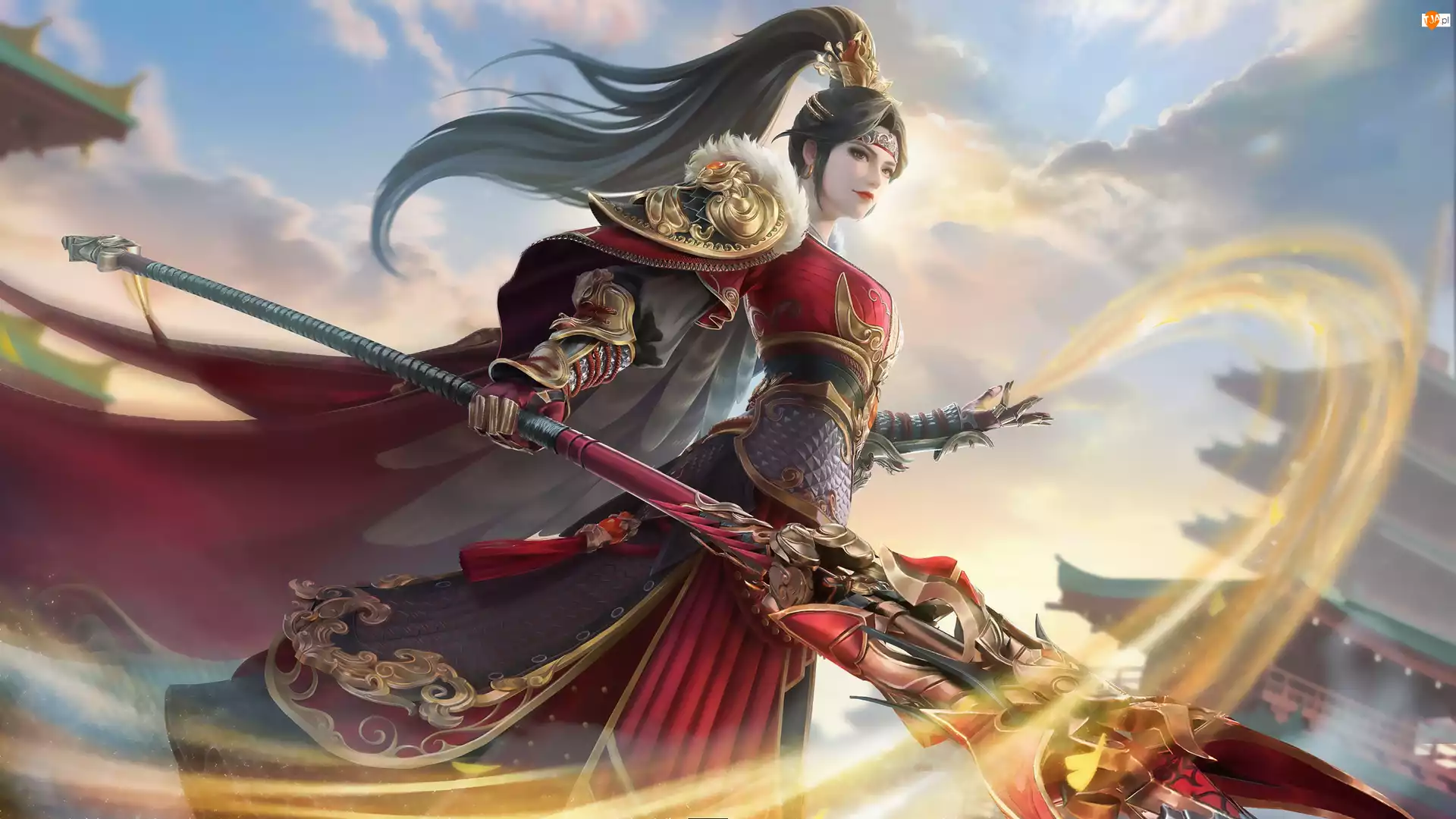 Kobieta, Włócznia, Postać, Total War Three Kingdoms, Sun Shangxiang