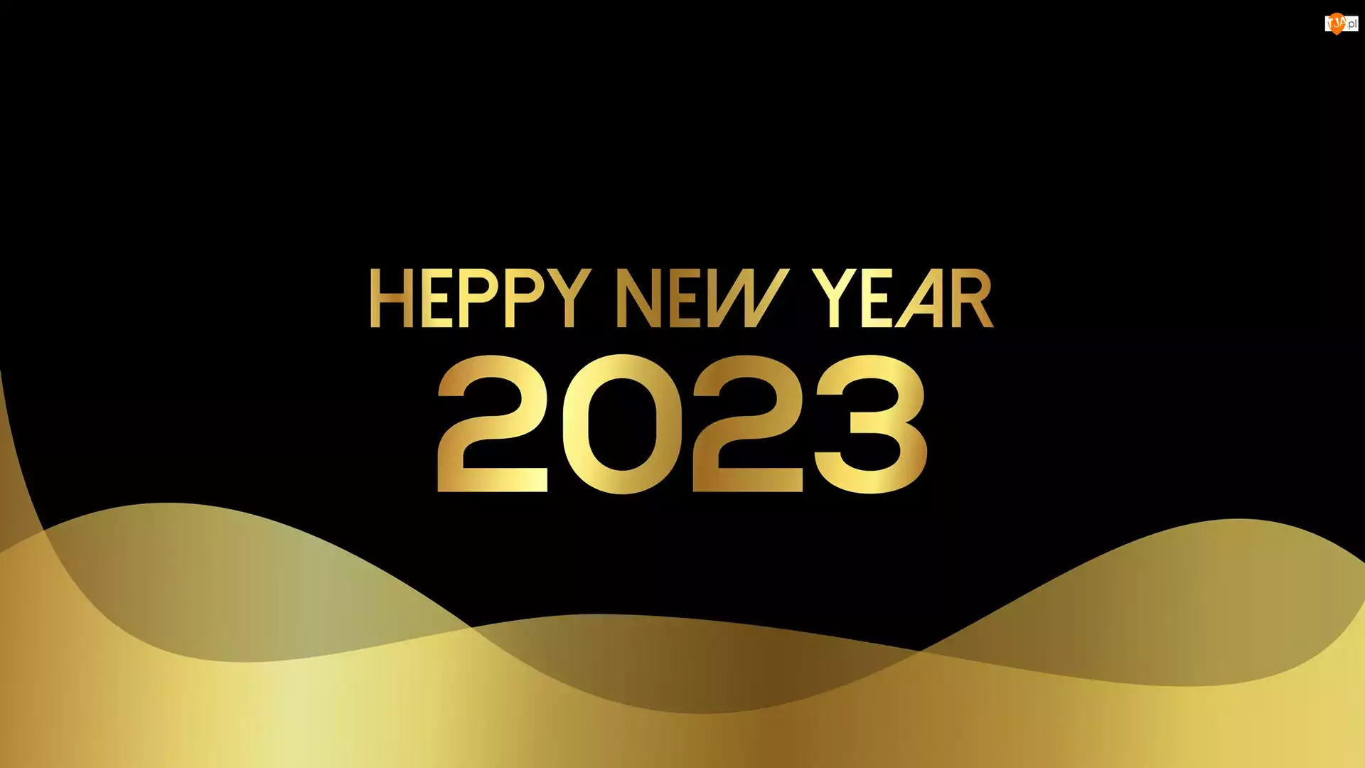 Nowy Rok, 2023, Życzenia, Tło, Data, Czarno-złote