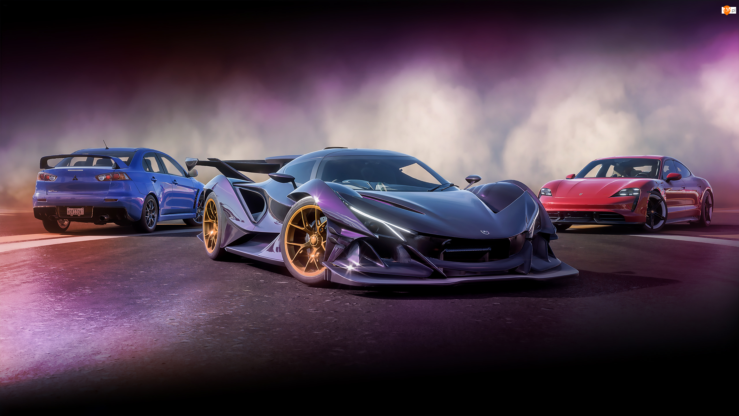 Forza Horizon 5, Gra, Sportowe, Parking, Samochody, Dym