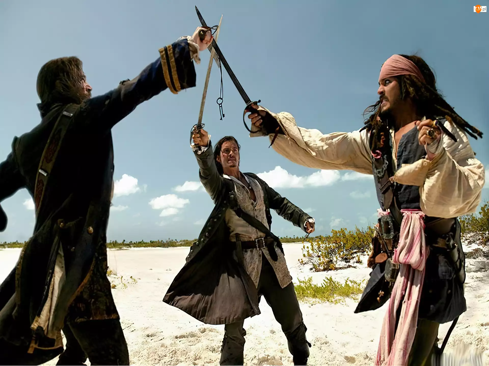 Johnny Depp, piraci, Orlando Bloom, piraci_z_karaibow_2, szabla