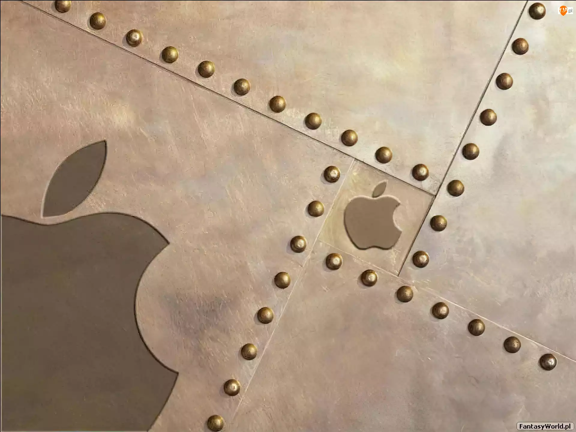 metal, Apple, grafika, jabłko