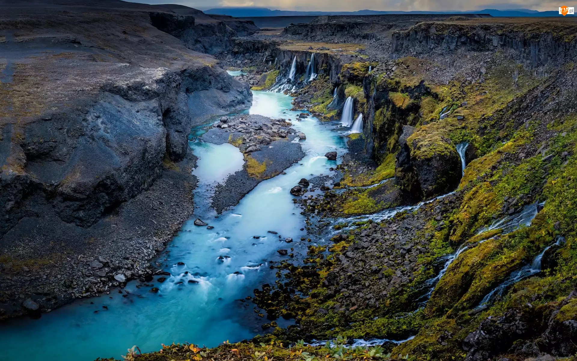 Wąwóz Sigoldugljufur, Islandia, Rzeka, Valley of Tears, Wodospady Sigoldugljufur, Dolina