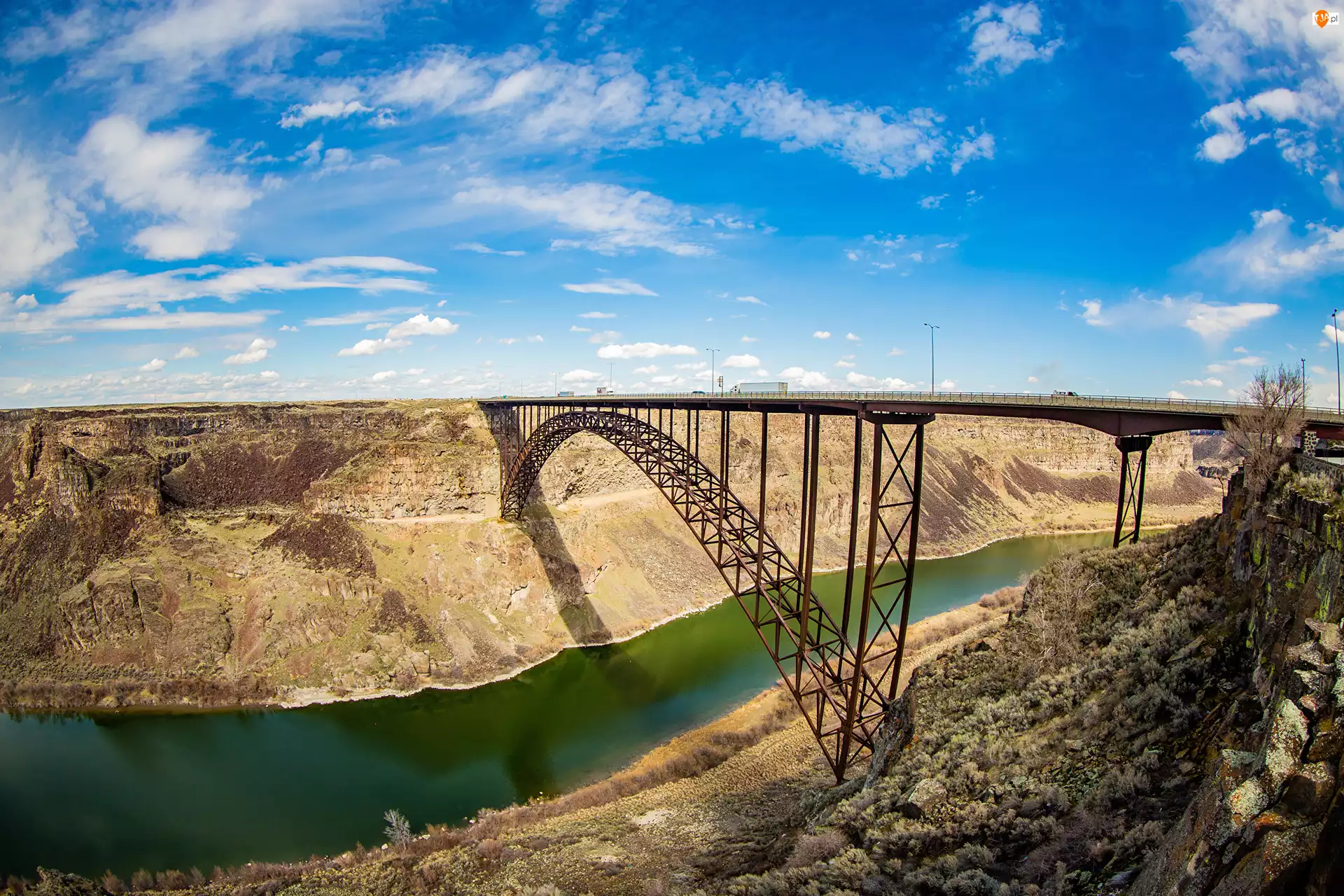 Stan Idaho, Kanion, Perrine Memorial Bridge, Stany Zjednoczone, Most, Snake River, Rzeka