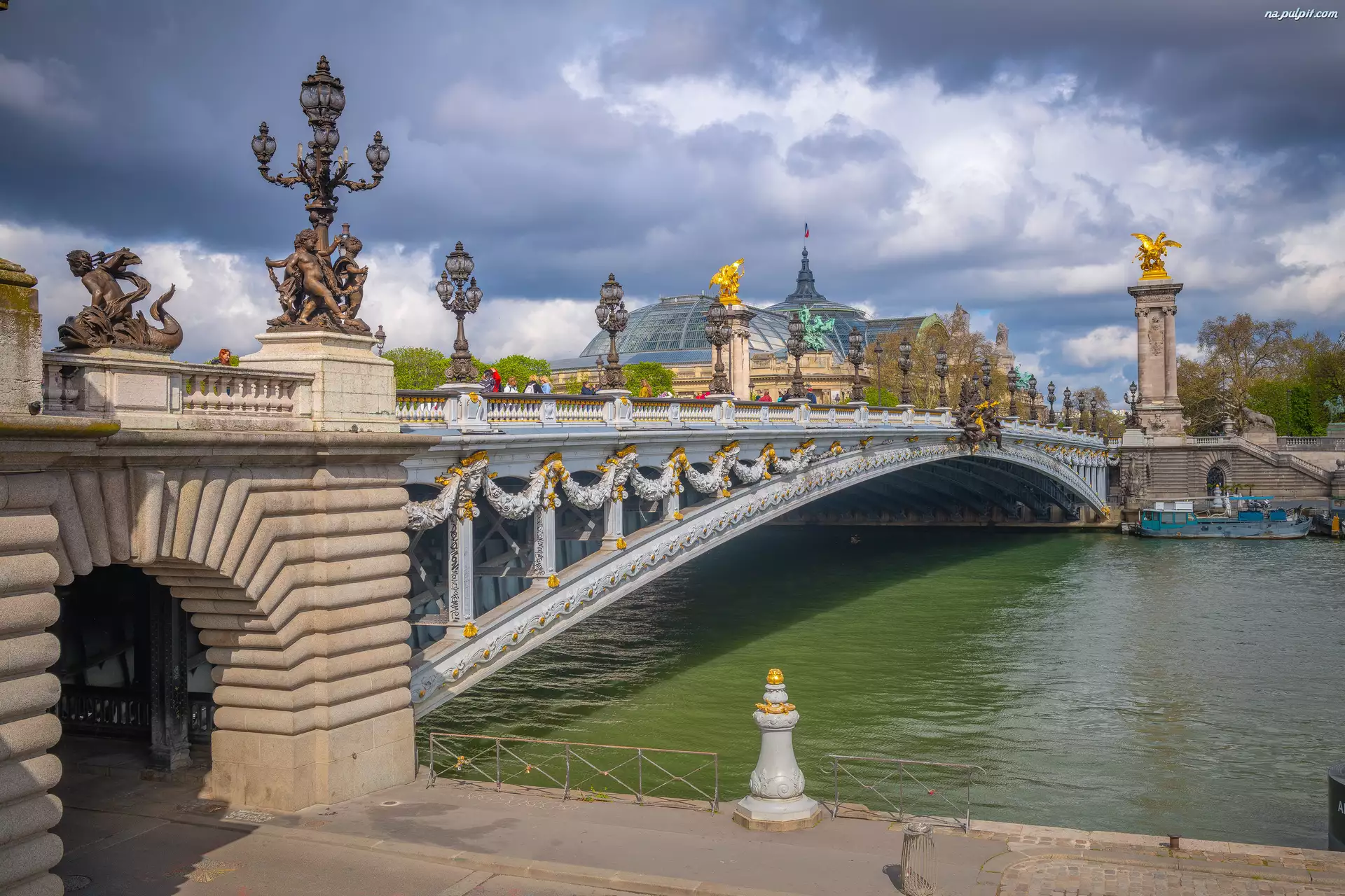 Most Aleksandra III, Domy, ParyĹź, Francja, Rzeka Sekwana