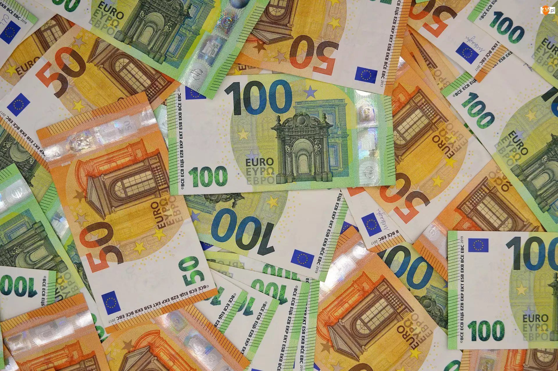 Euro, Pieniądze, Rozrzucone, Banknoty