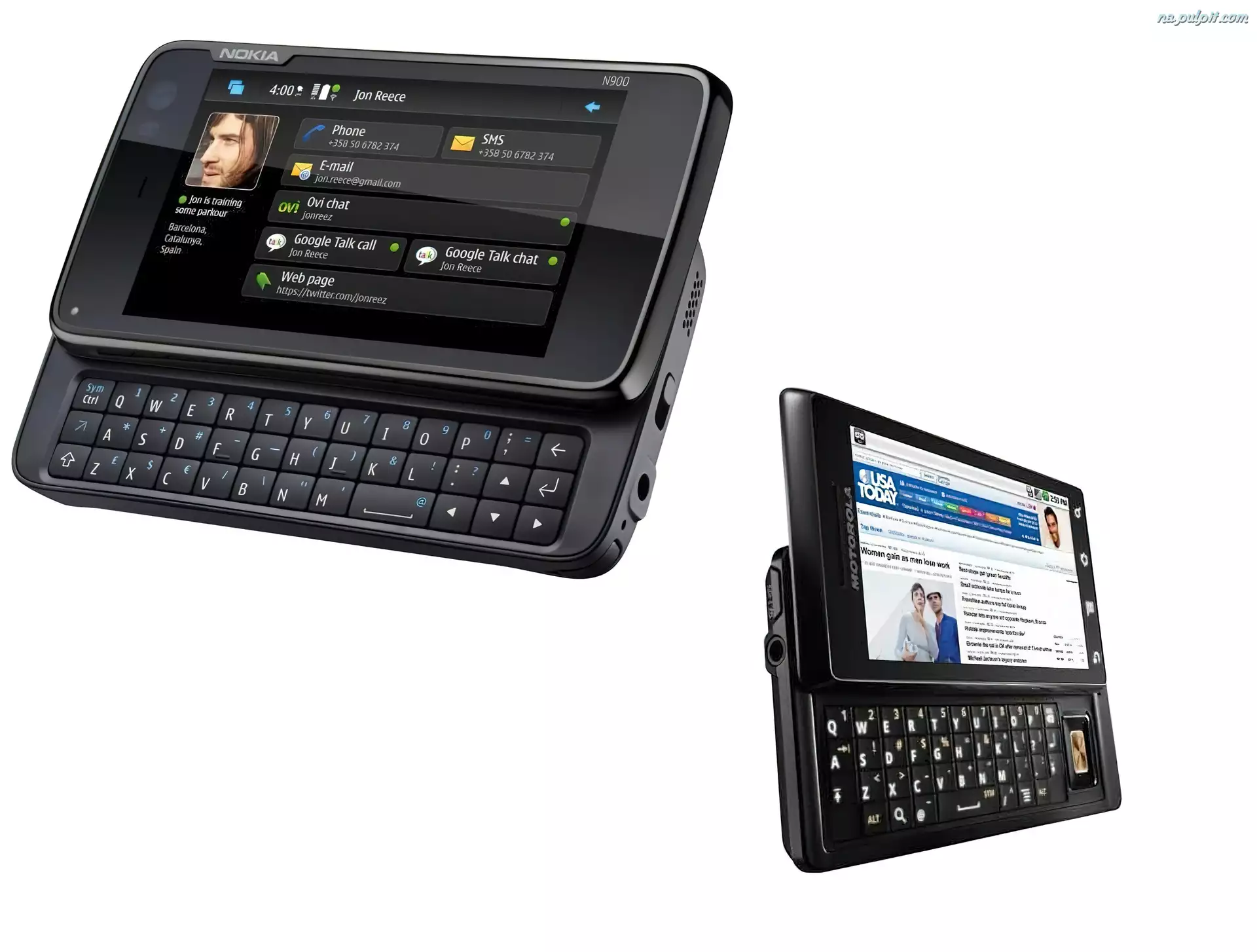 Profil, Nokia N900, Wyświetlacz, Czarny