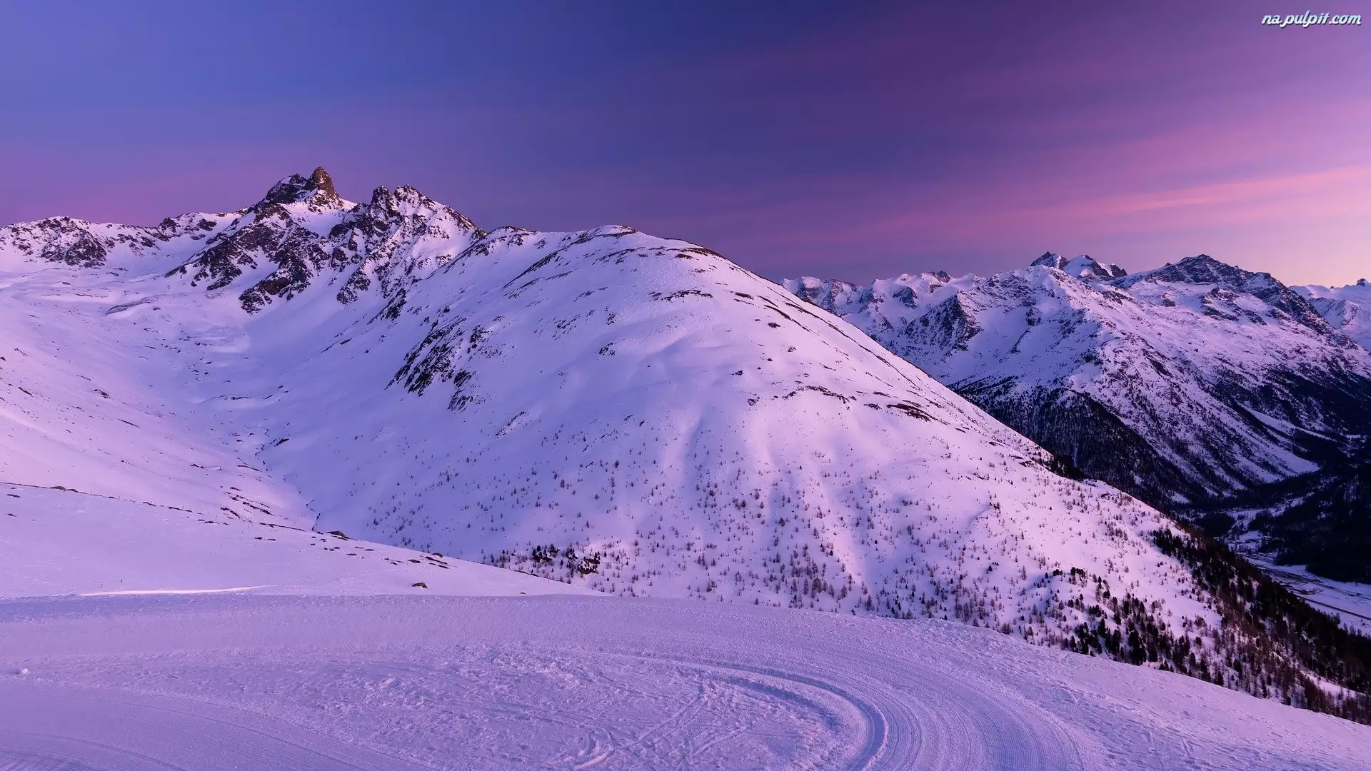 Śnieg, Szwajcaria, Alpy, Góry, Szczyt Muottas Muragl