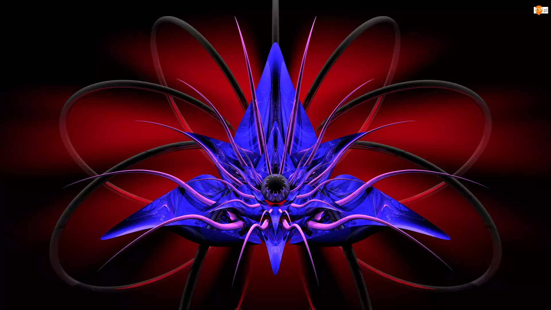 Kwiatek, Grafika 3D, Niebieski