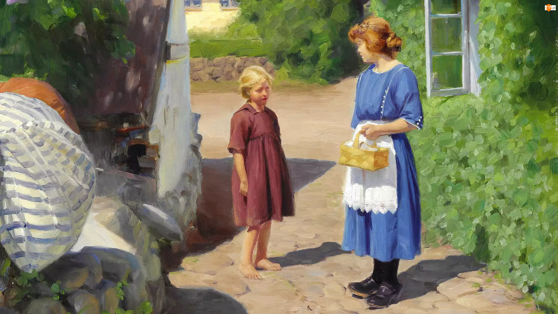 Córka, Kobieta, Hans Andersen Bradekilde, Matka, Obraz, Malarstwo, Dziewczynka