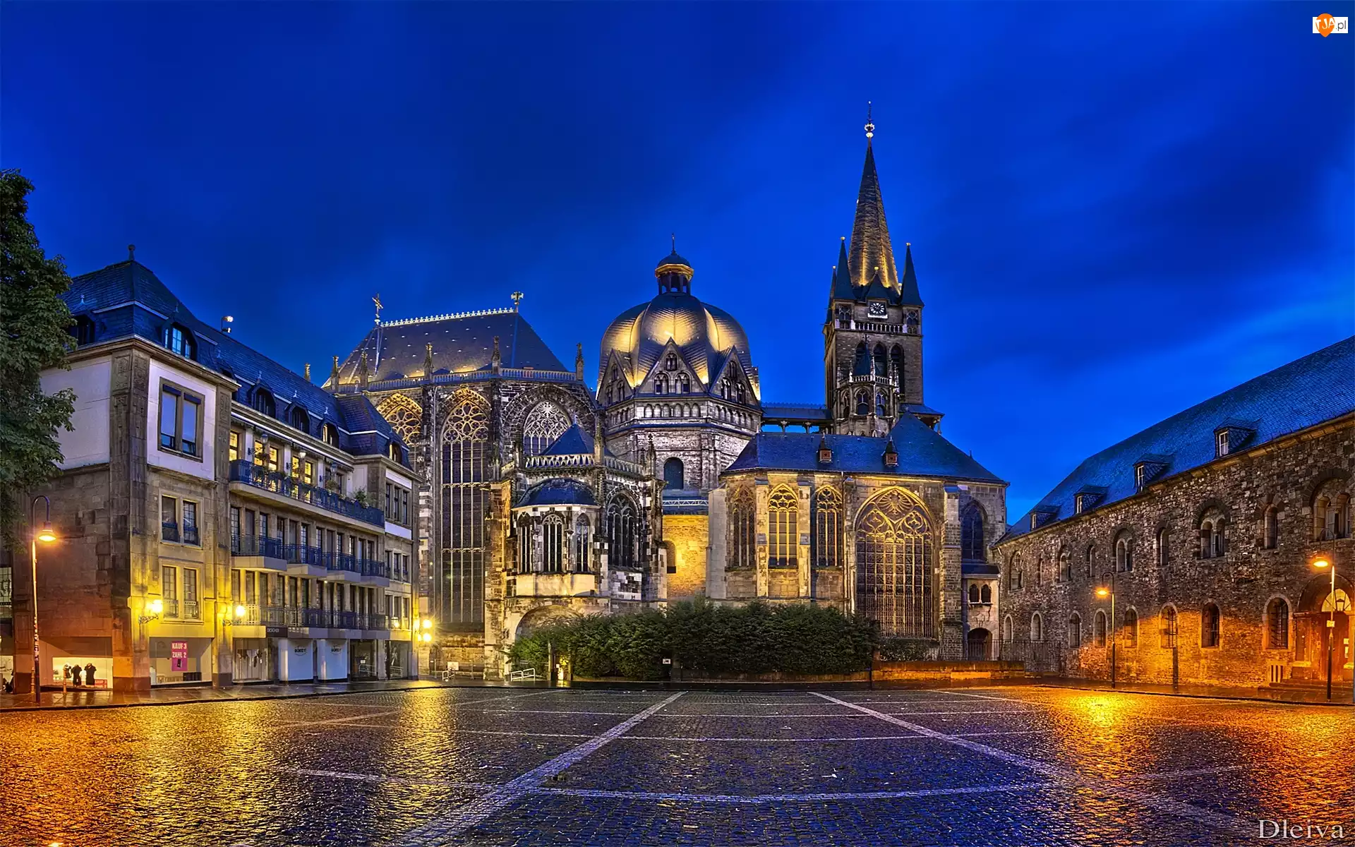 Zabytek, Miasto, Aachen, Niemcy, Katedra