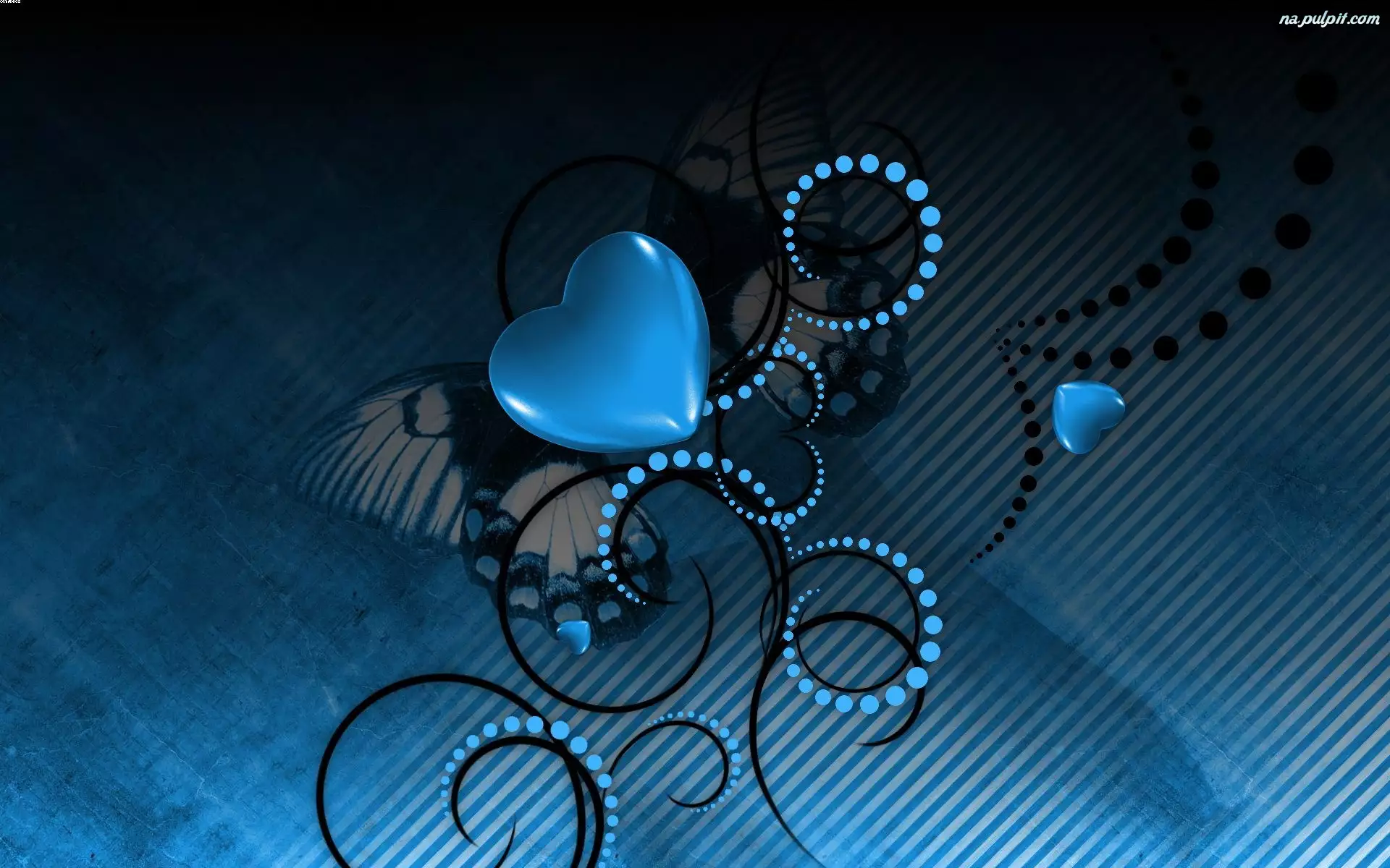 Serce, Grafika 2D, Deseń, Niebieskie