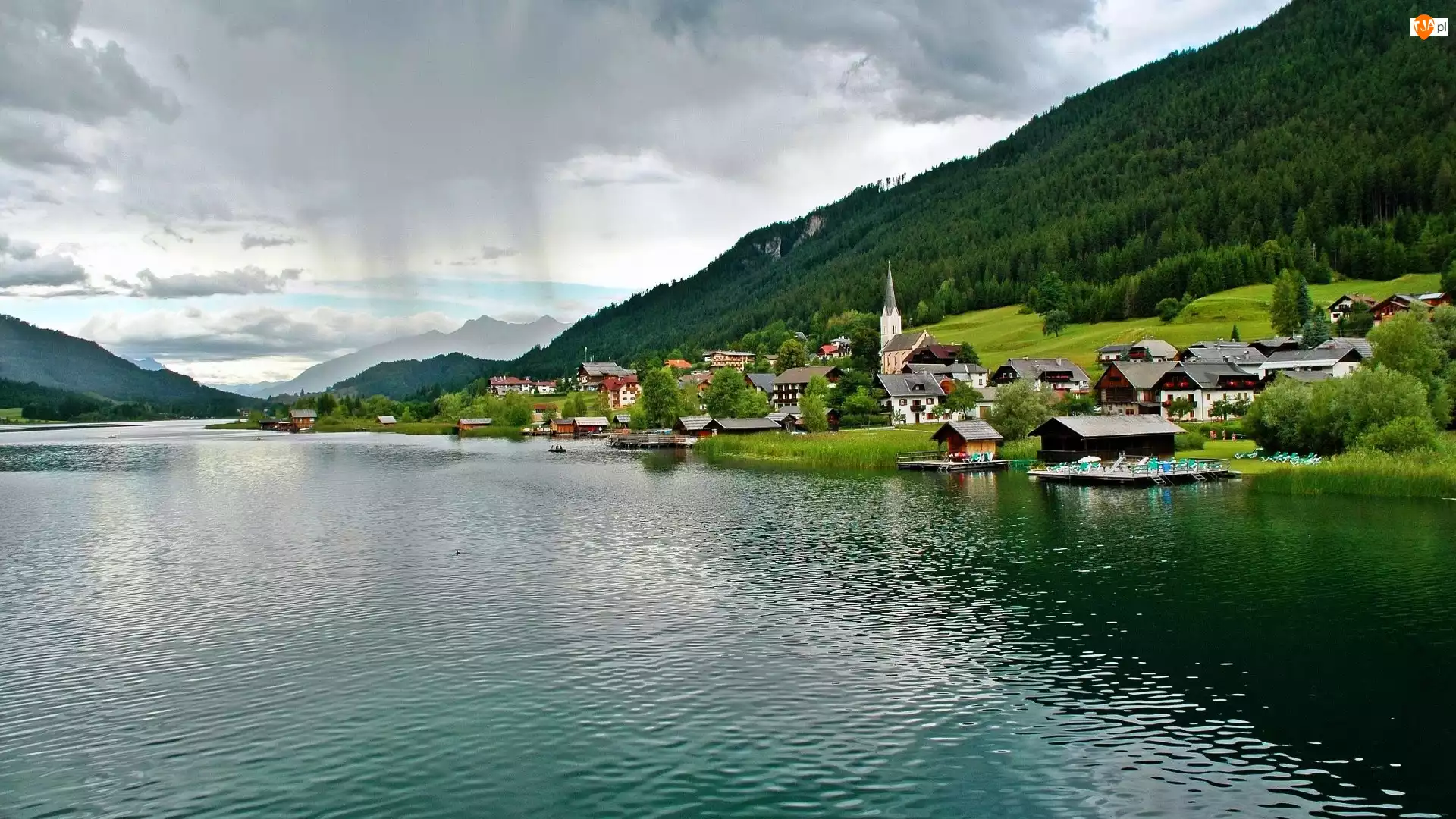 Austria, Miasteczko, Jezioro, Weissensee