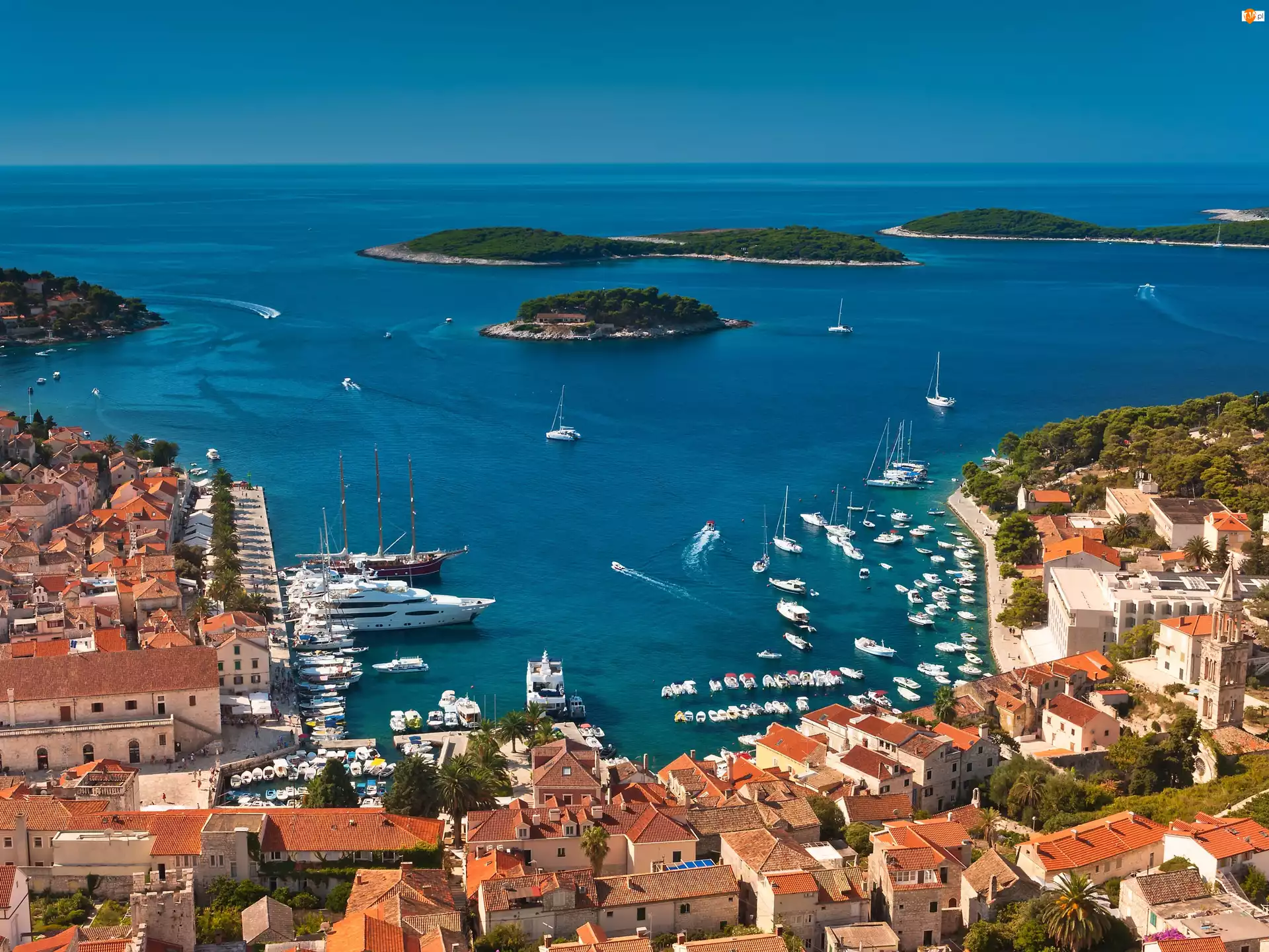 Hvar, Wyspy, Adriatyk, Chorwacja, Panorama