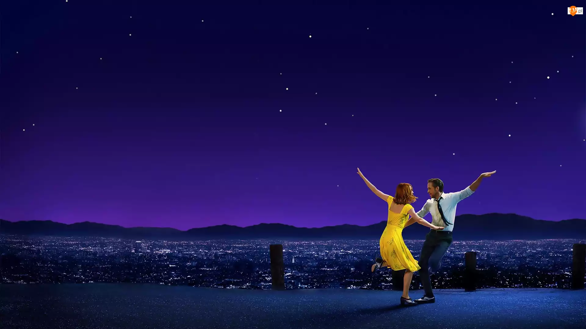 La La Land, Film, Ryan Gosling, Miasto nocą, Emma Stone, Taniec