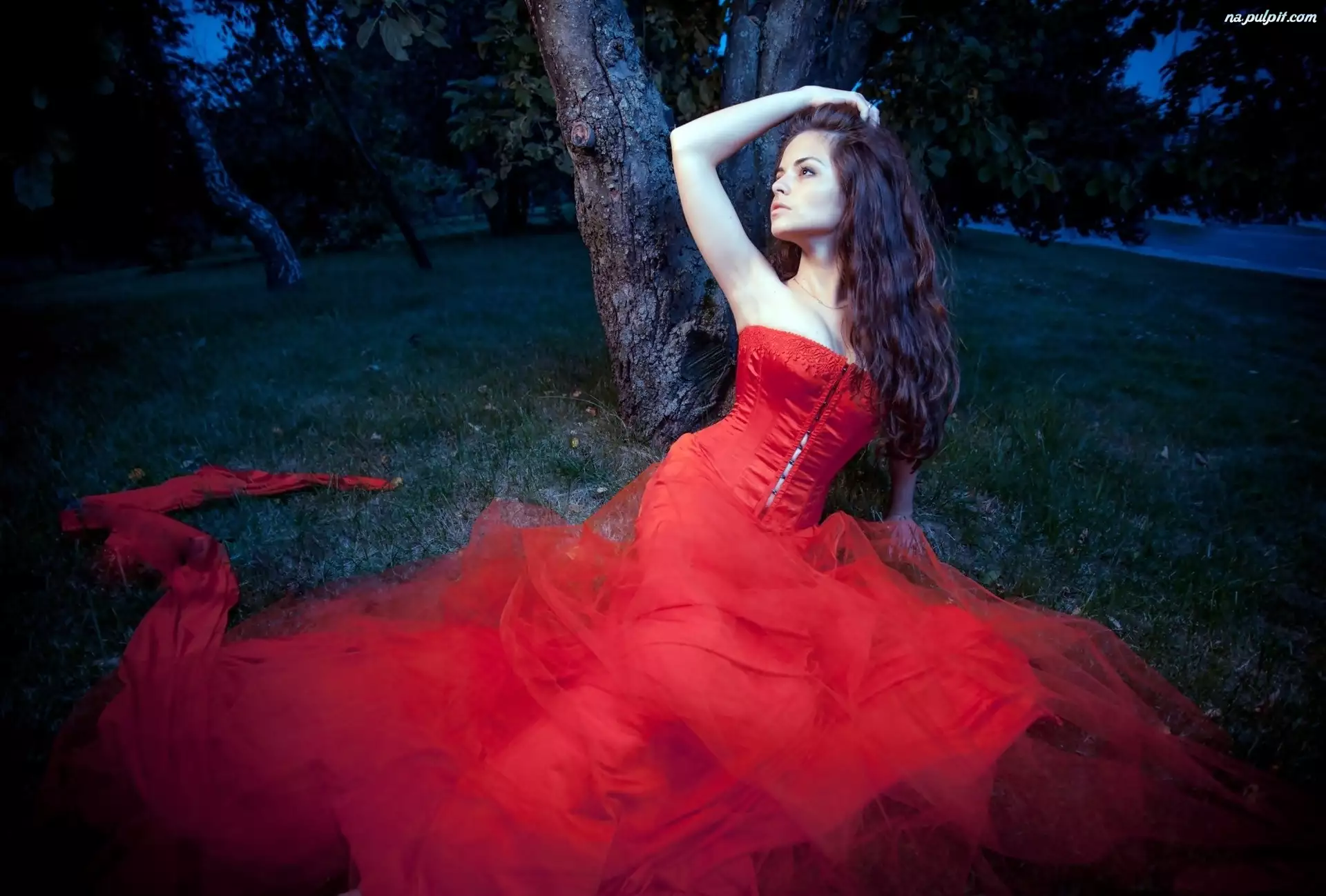 Suknia, Kobieta, Czerwona