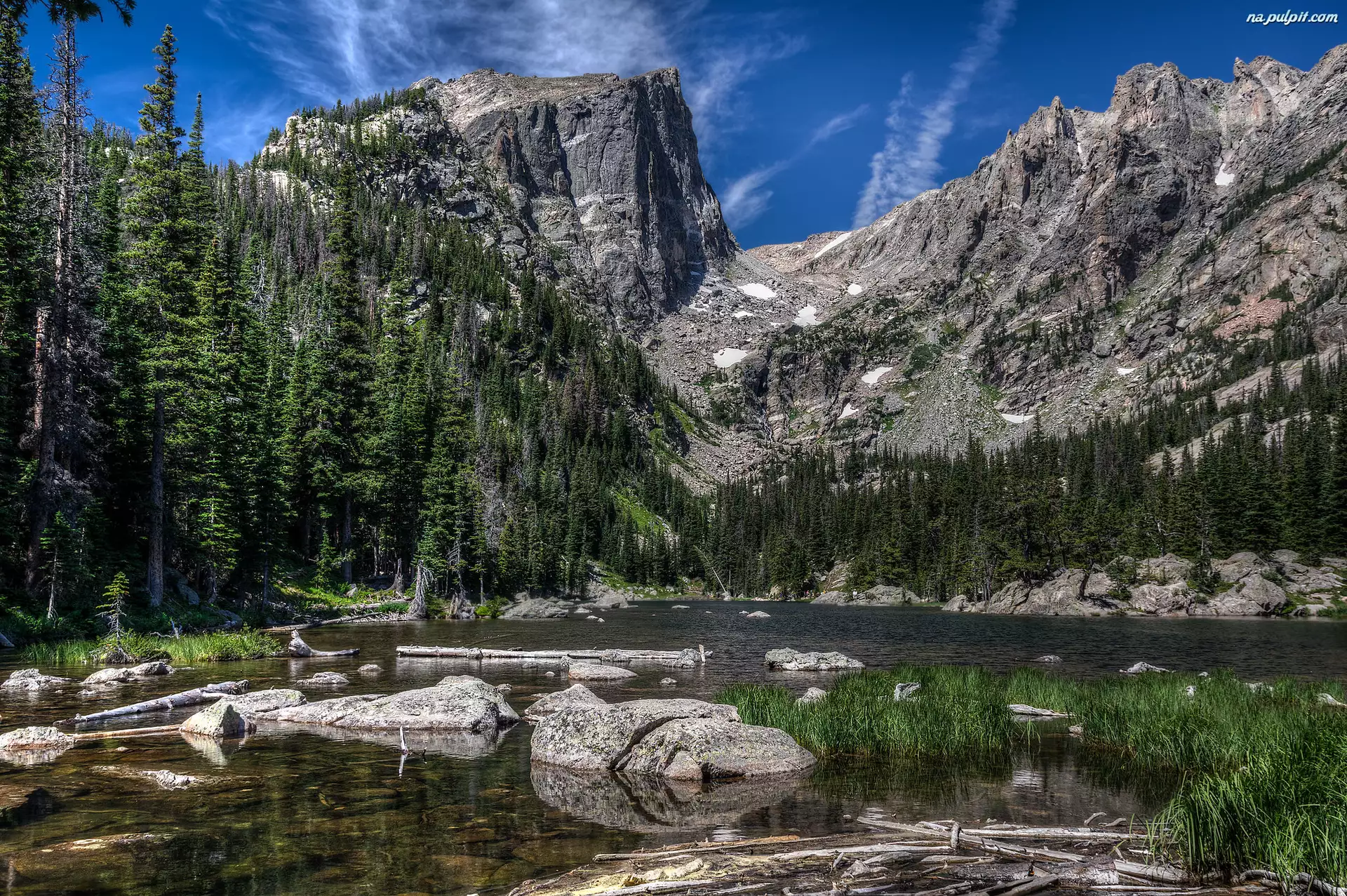 Dream Lake, Jezioro, Park Narodowy Gór Skalistych, Stany Zjednoczone, Góry, Kolorado