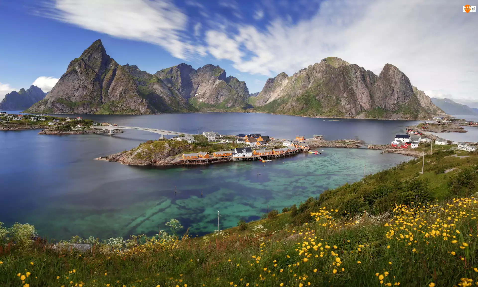 Domy, Norwegia, Morze Norweskie, Góry, Lofoty