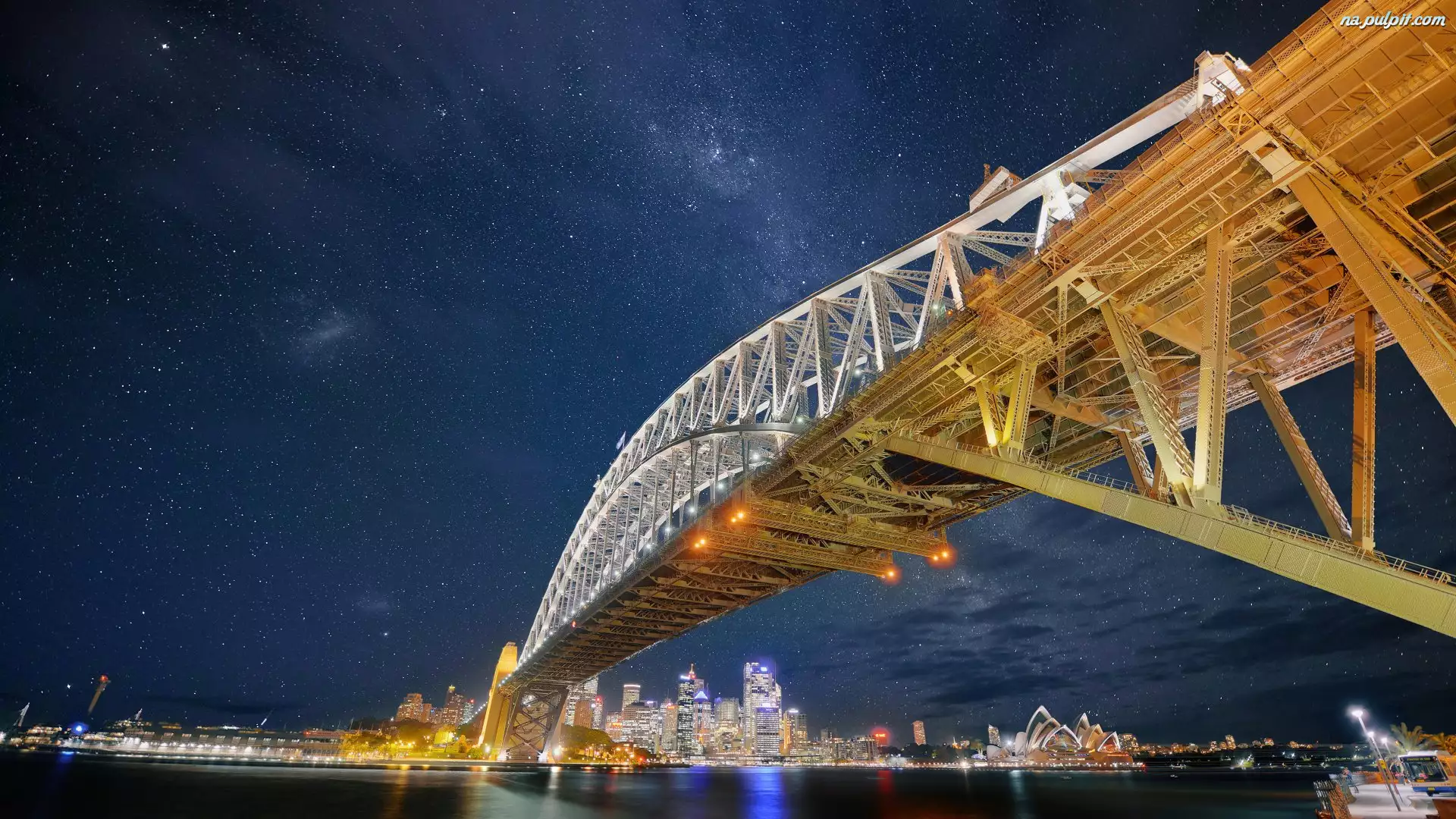 Sydney, Australia, Sydney Harbour Bridge, Gwiazdy, Most, Niebo