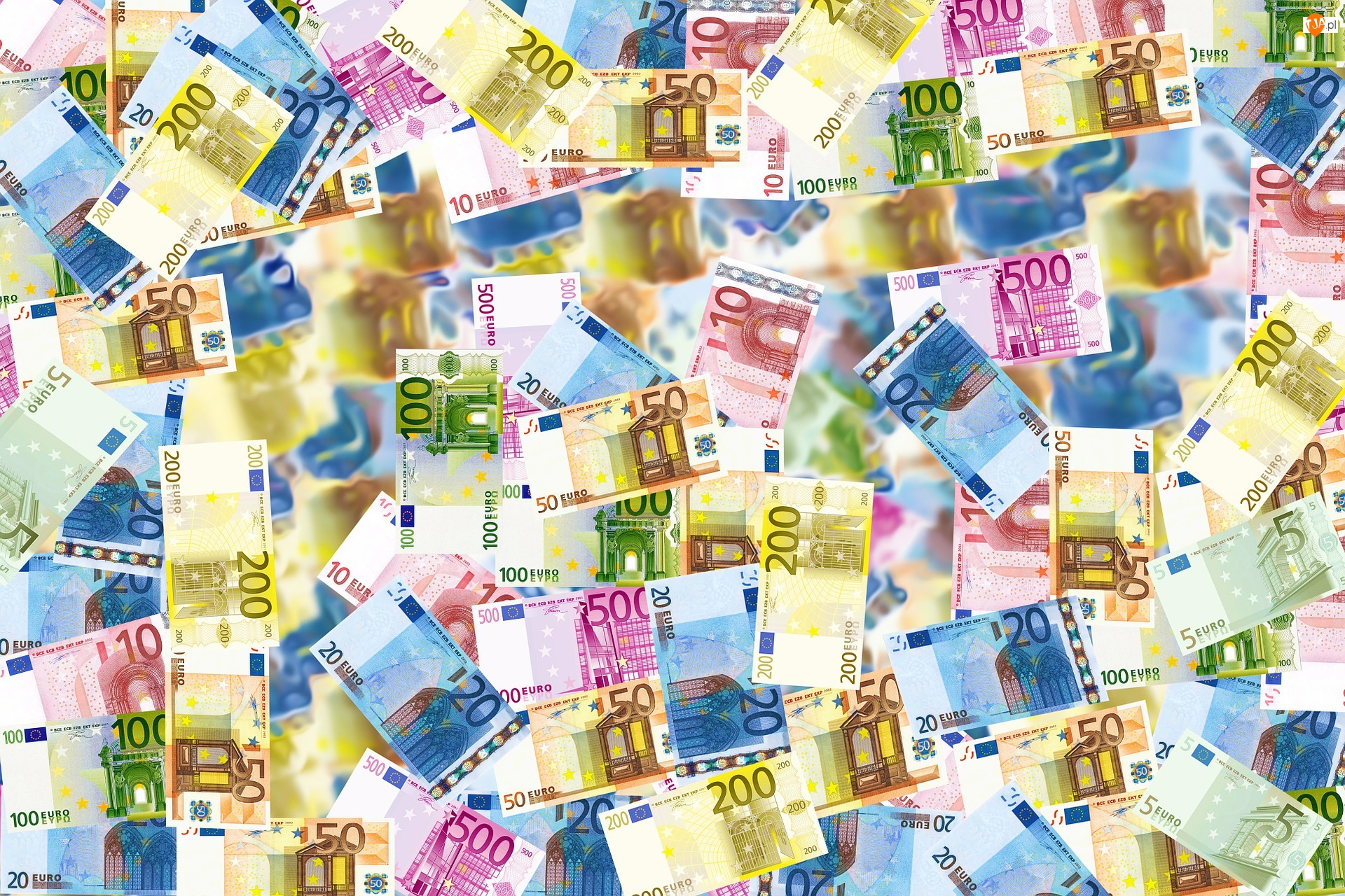 Tekstura, Banknoty, Euro