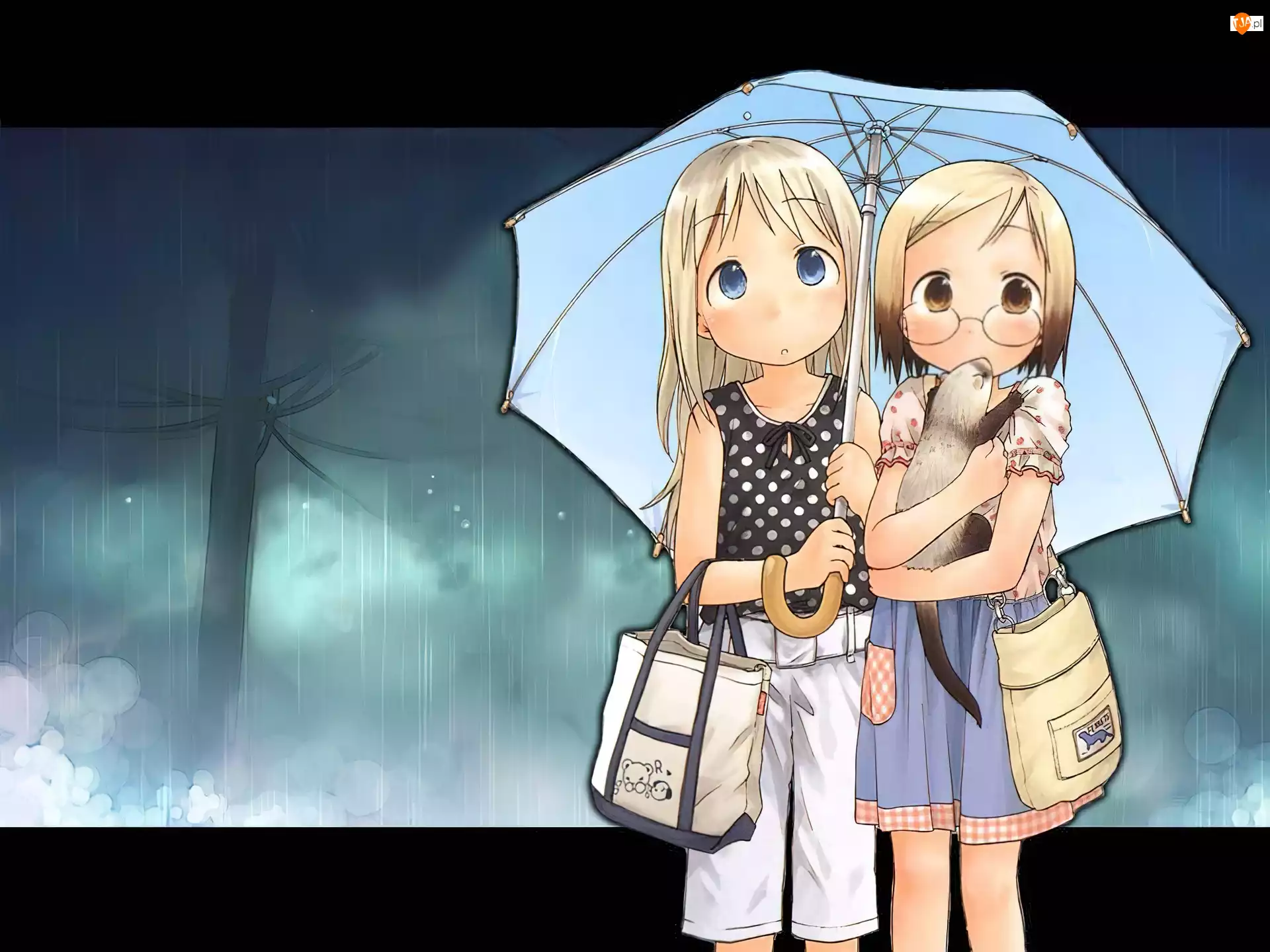Parasolka, Ichigo Mashimaro, kobiety, deszcz