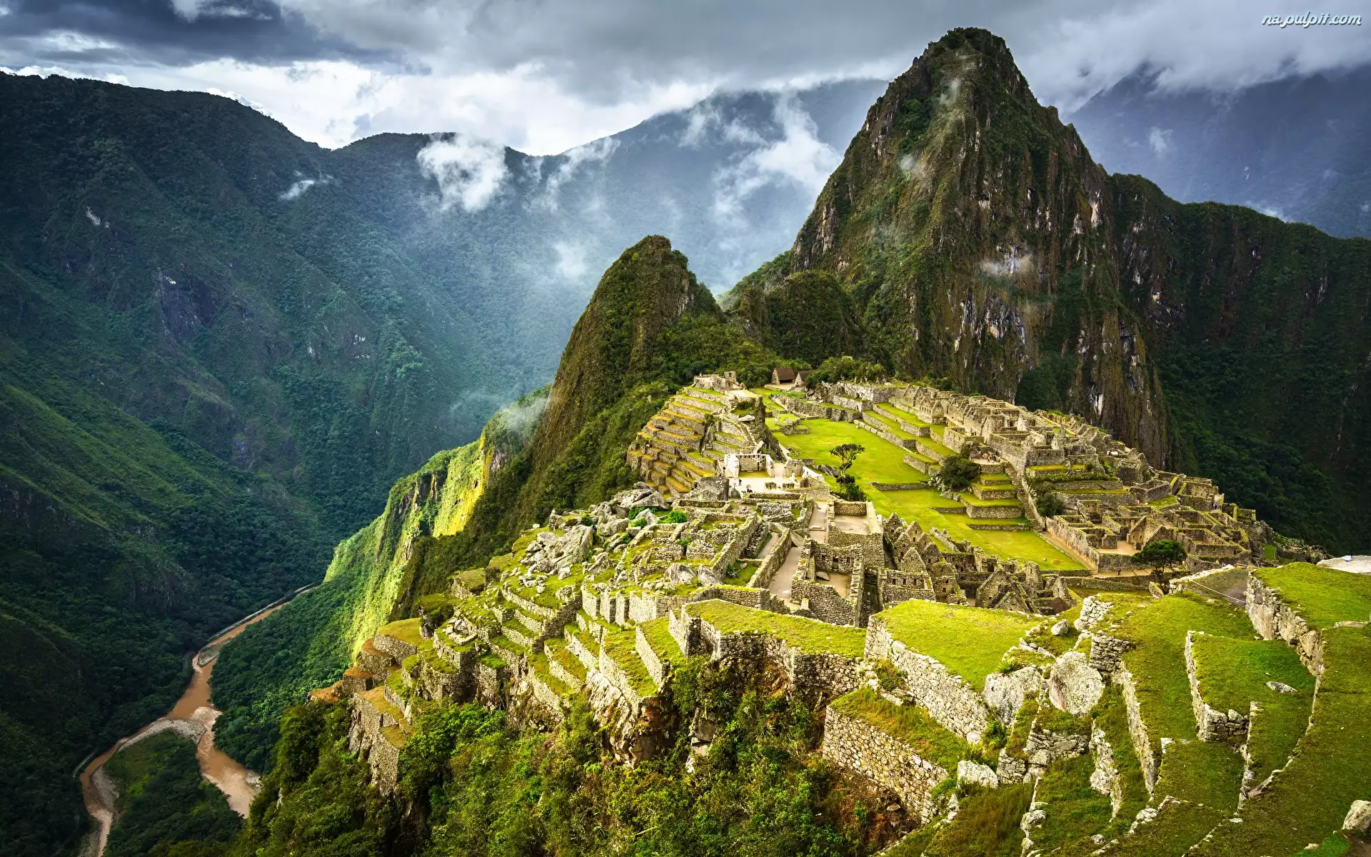 Ruiny, Góry, Andy Peruwiańskie, Peru, Machu Picchu, Szczyt Huayna Picchu