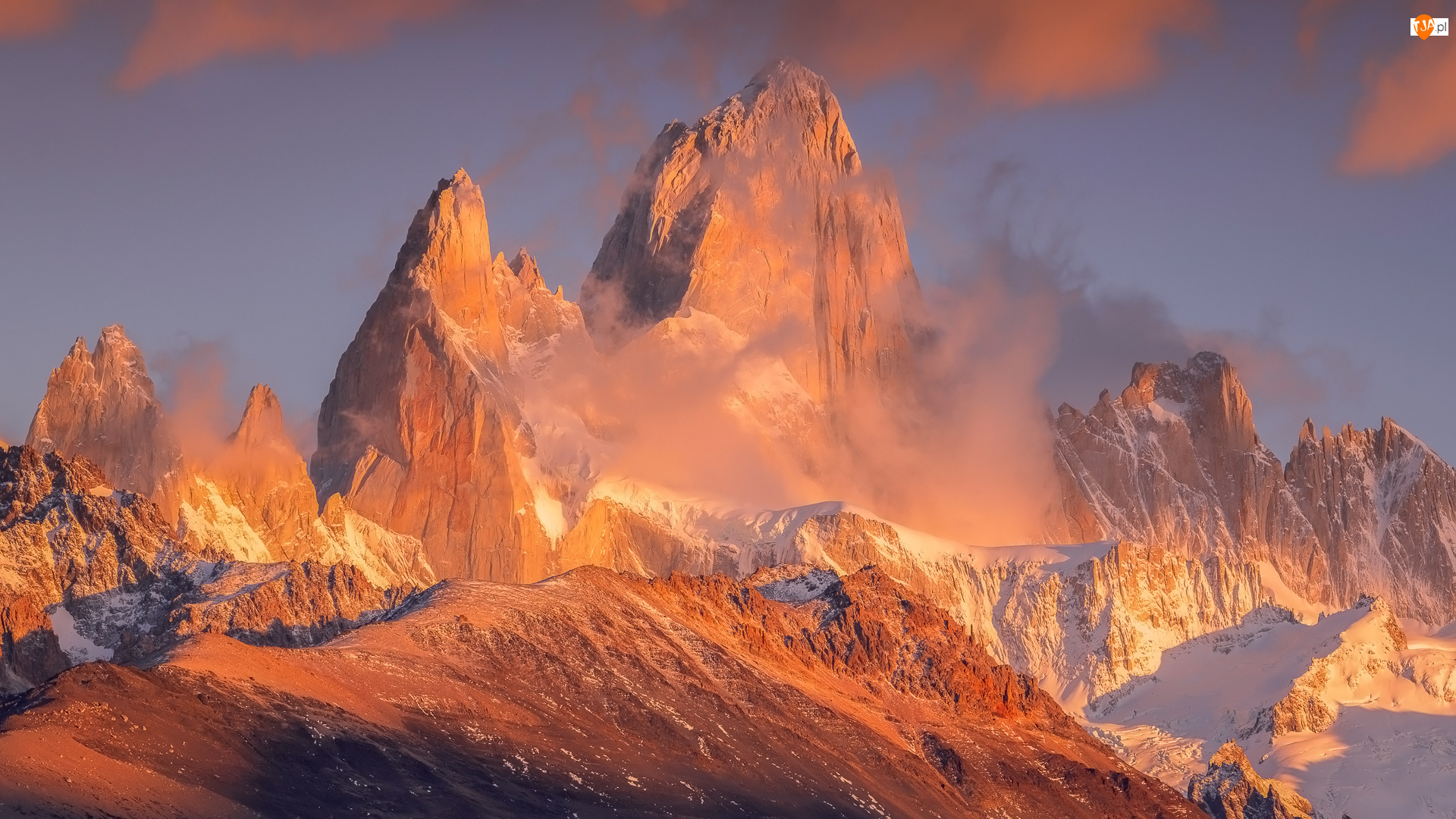 Szczyt, Park Narodowy Los Glaciares, Góry, Argentyna, Fitz Roy, Patagonia