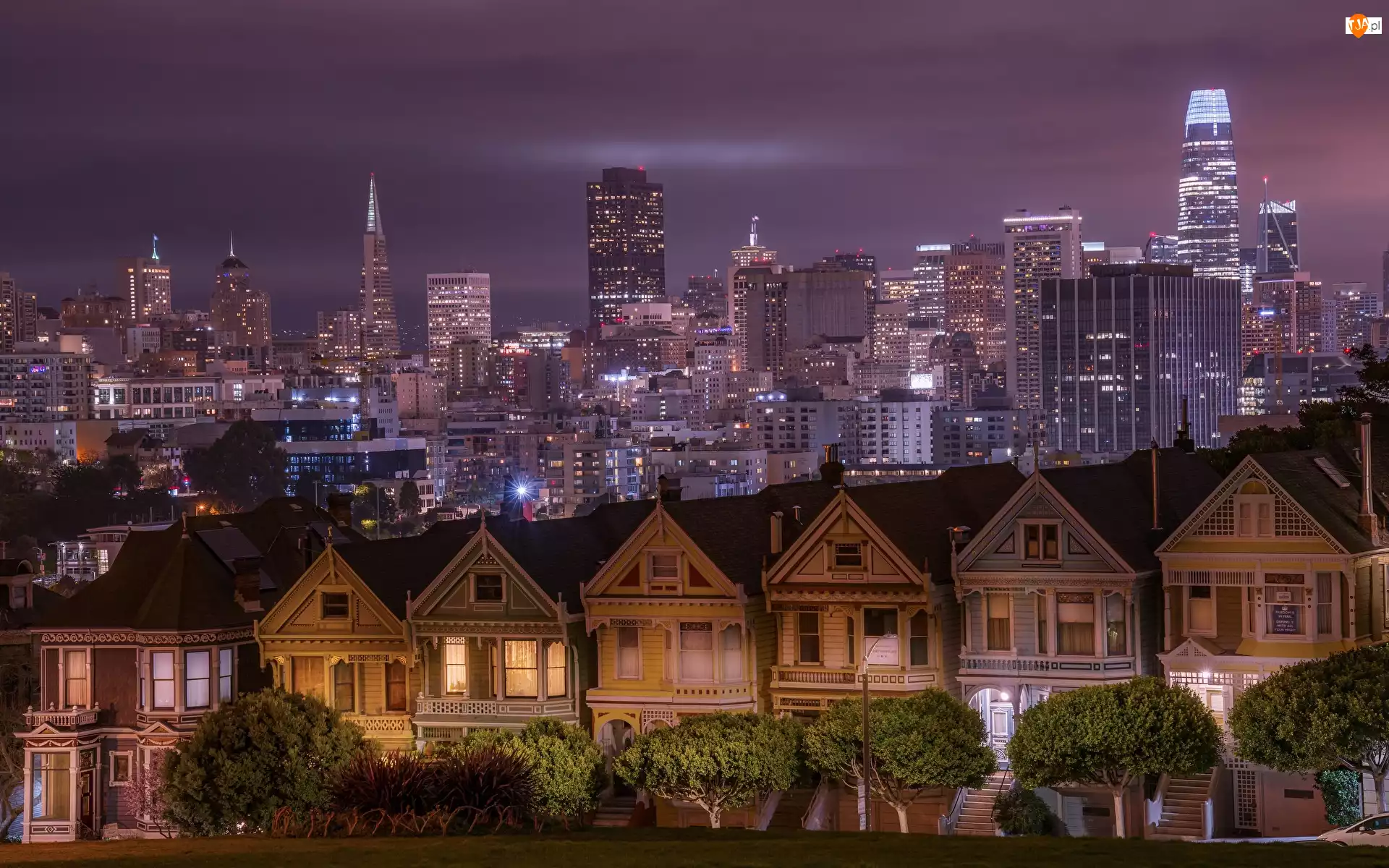 San Francisco, Wieżowce, Kalifornia, Stany Zjednoczone, Domy