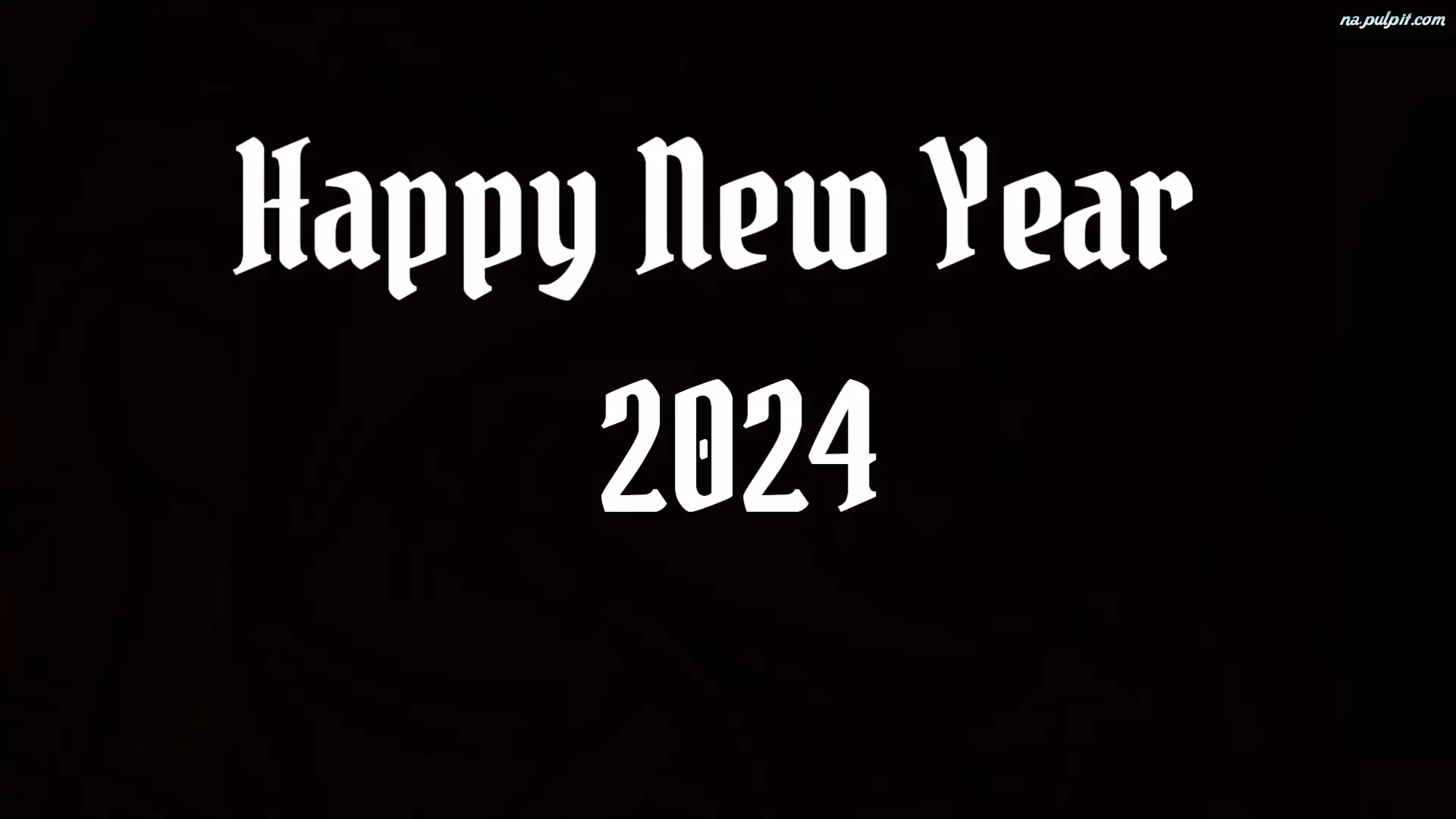 2024, Sylwester, Napis, Happy New Year