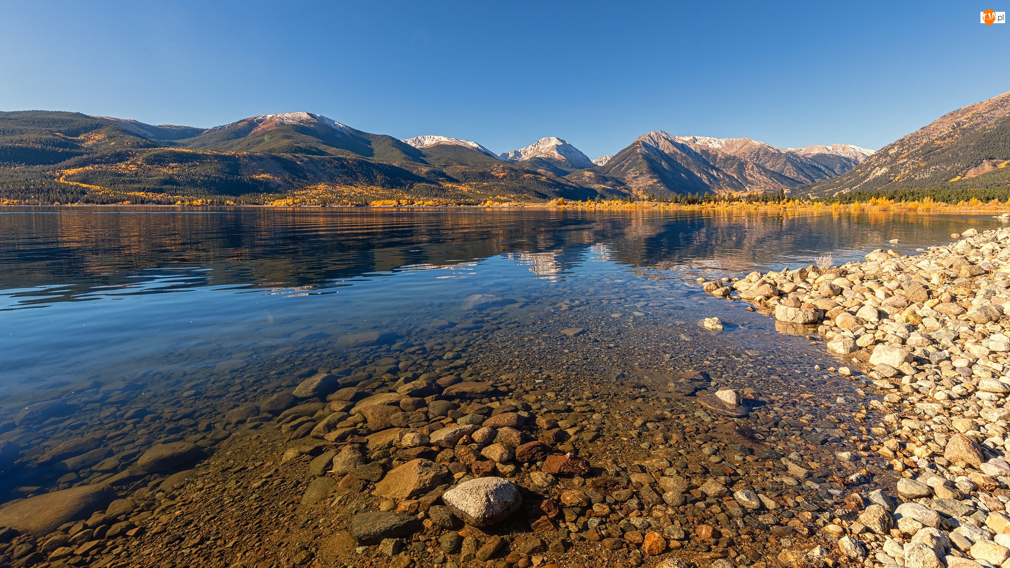 Kolorado, Stany Zjednoczone, Jezioro, Kamienie, Góry, Twin Lakes