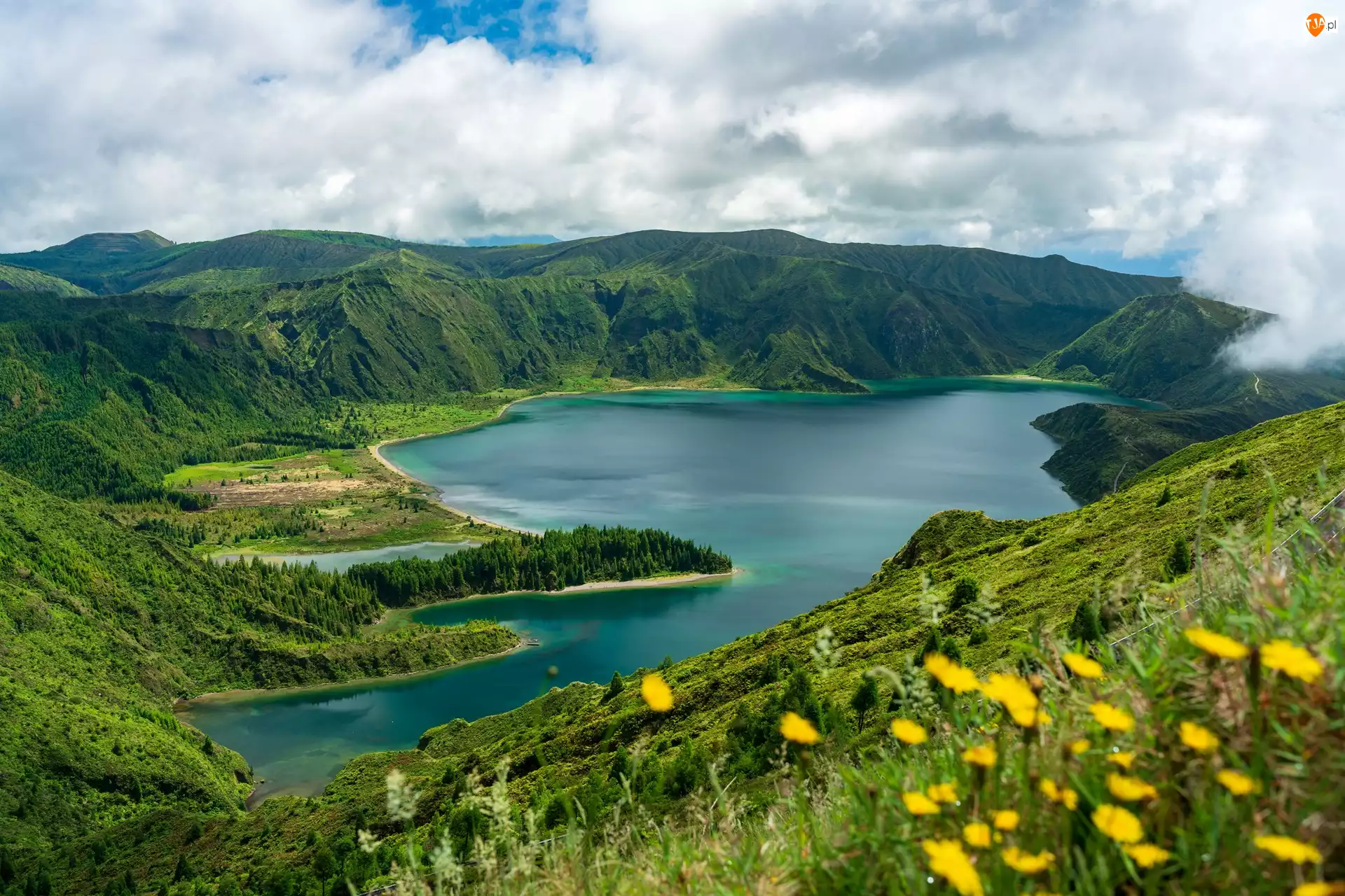 Lagoa de Fodo, Góry, Portugalia, Jezioro, Wyspa, Sao Miguel, Azory
