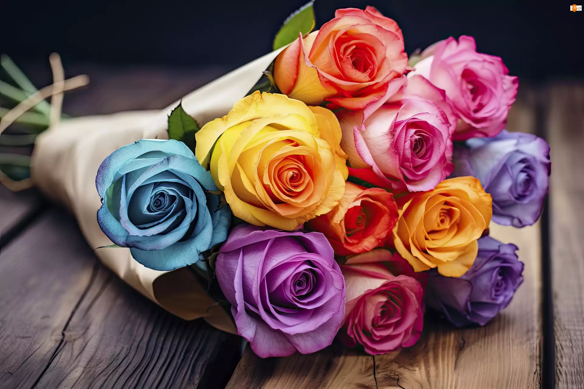 Wiązanka, Kolorowe, Róże, Bukiet
