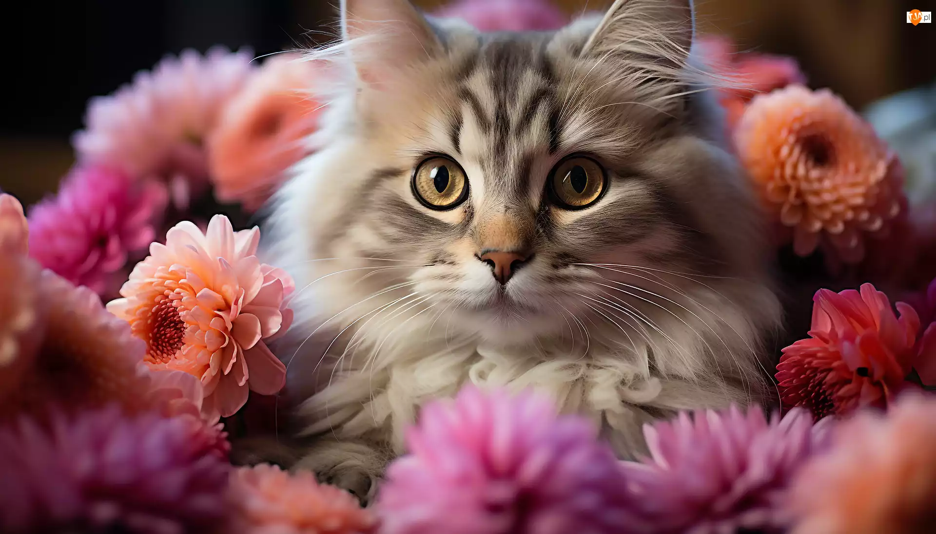 Kwiaty, Kot, Pyszczek