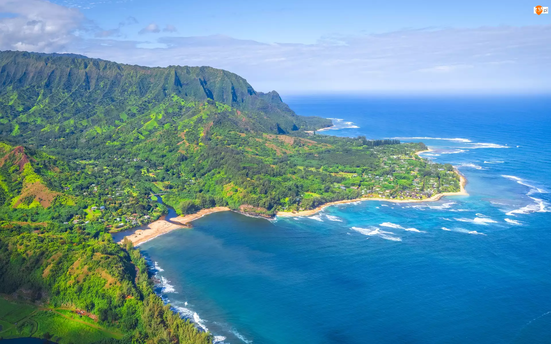 Morze, Góry, Na Pali Coast, Stany Zjednoczone, Wybrzeże, Hawaje