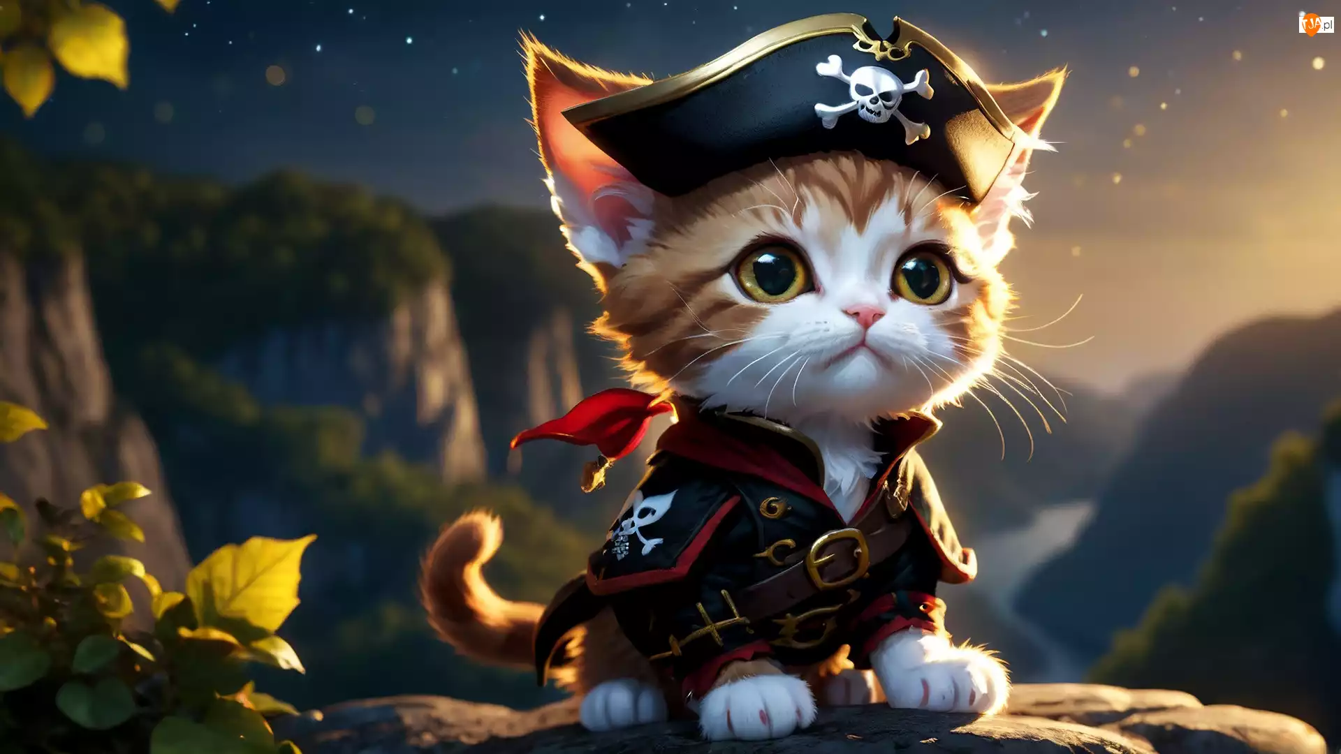 Grafika, Kot, Strój, Pirat