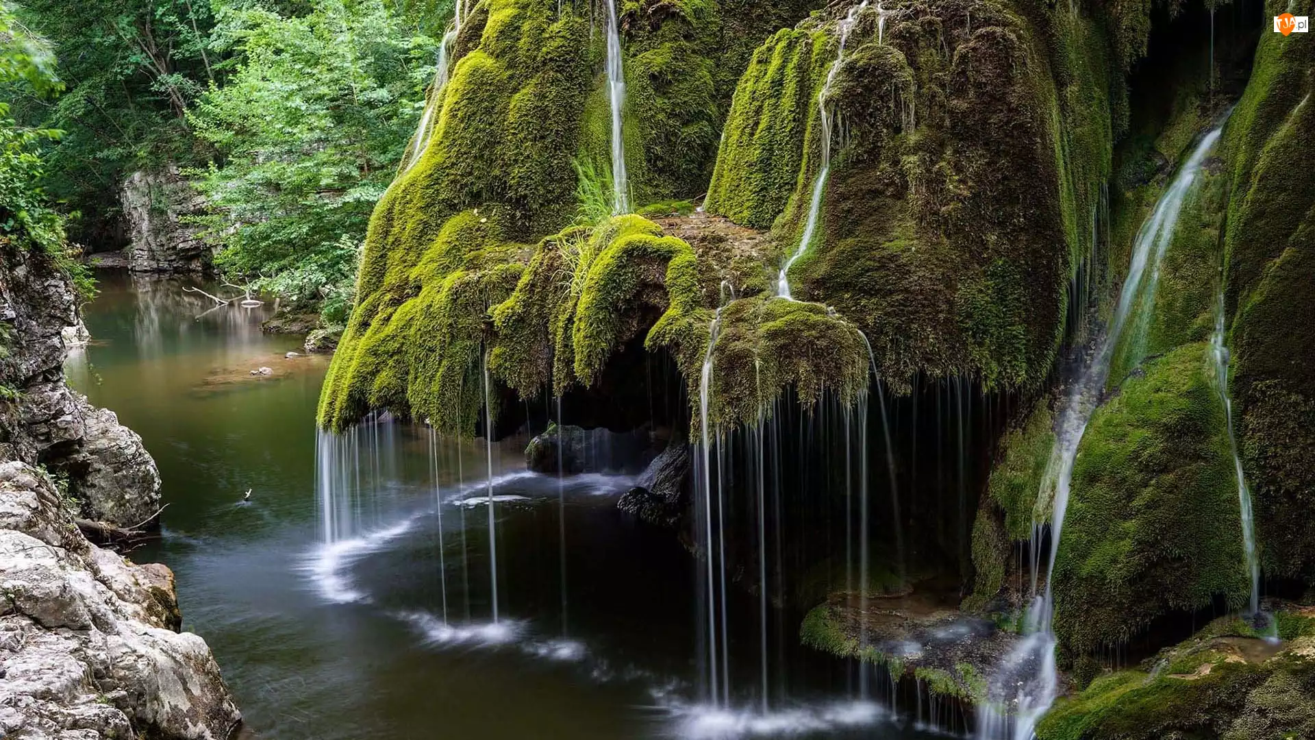 Skały, Wodospad, Rumunia, Omszałe, Minis River, Rzeka, Bigar Cascade Falls