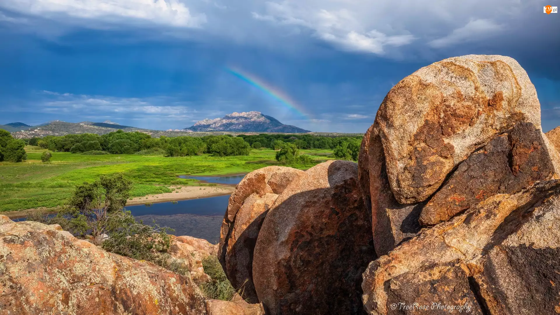 Wzgórza, Stany Zjednoczone, Tęcza, Skały, Arizona