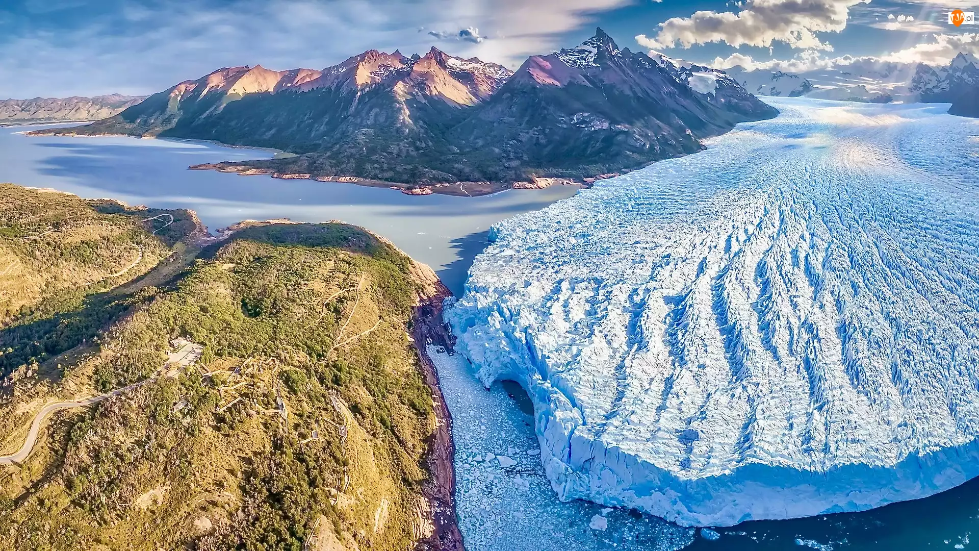 Patagonia, Argentyna, Perito Moreno, Morze, Lodowiec, Góry