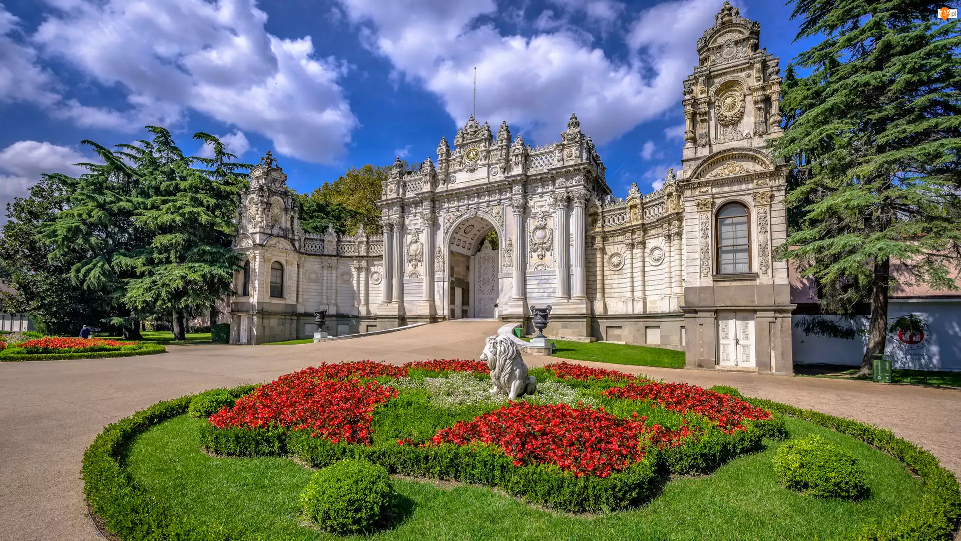 Aleja, Turcja, Klomb, Pałac Dolmabahce, Stambuł