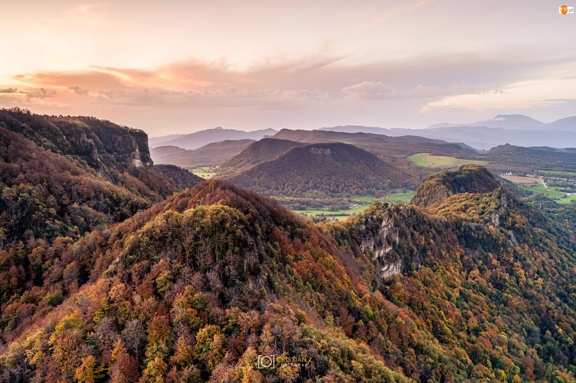 Pożółkłe, Hiszpania, Serra de Cabrera, Drzewa, Katalonia, Lasy, Jesień, Góry