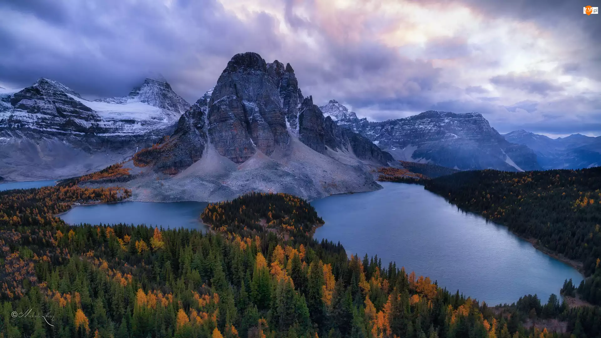 Alberta, Góry Skaliste, Jezioro Magog, Kanada, Jeziora, Lasy, Mount Assiniboine