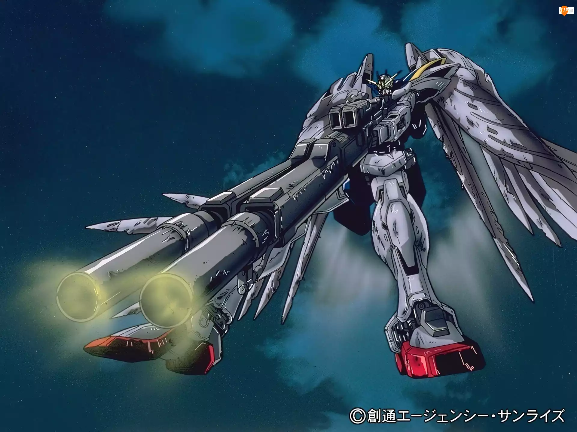 shotgun, Gundam Wing, robot, skrzydła