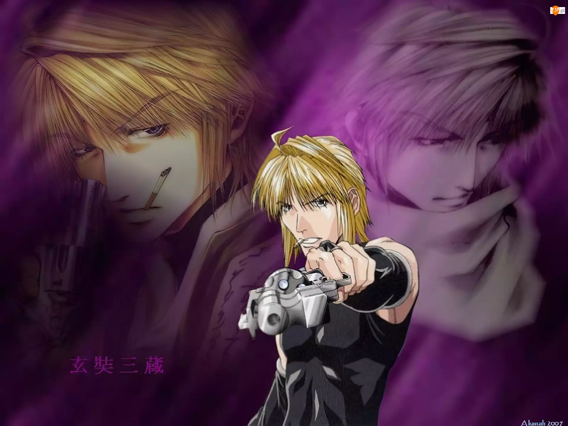 postacie, Saiyuki, pistolet, facet