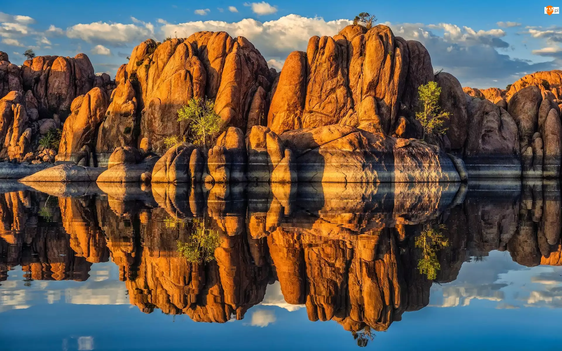 Arizona, Prescott, Odbicie, Stany Zjednoczone, Skały, Watson Lake, Jezioro