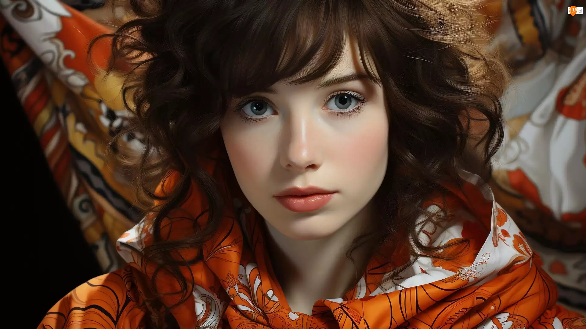 Grafika, Szatynka, Kobieta