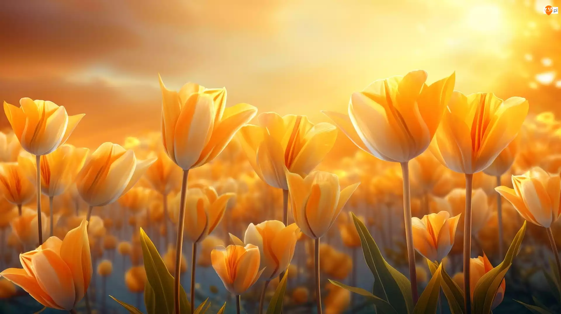 Grafika, Tulipany, Żółte